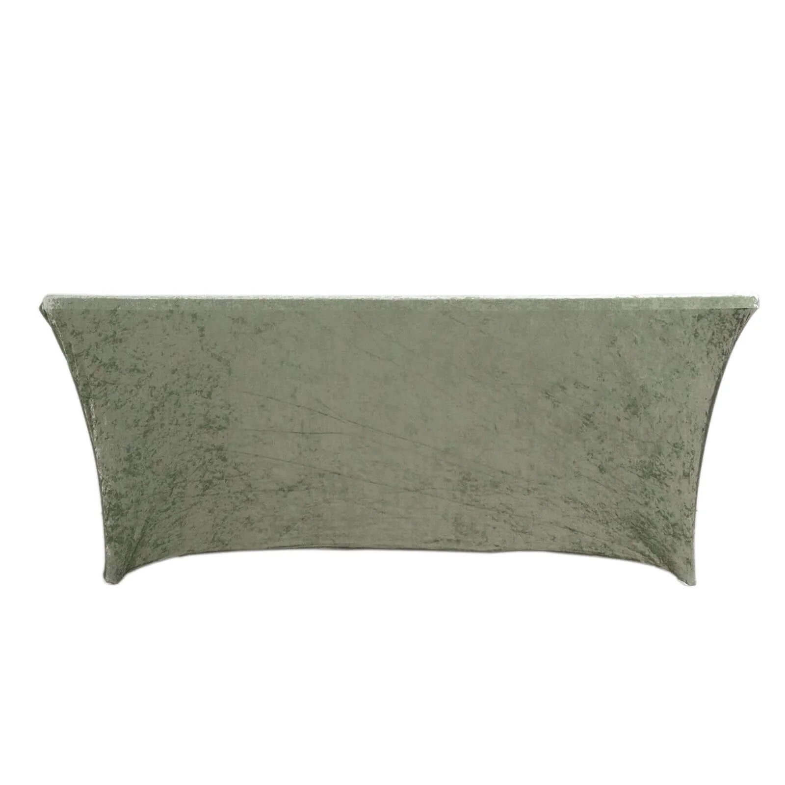 Crushed Velvet Stretch Rectangular Table Cover 6ft Sage Green - Wrinkle-Free Tablecloth - Image 8