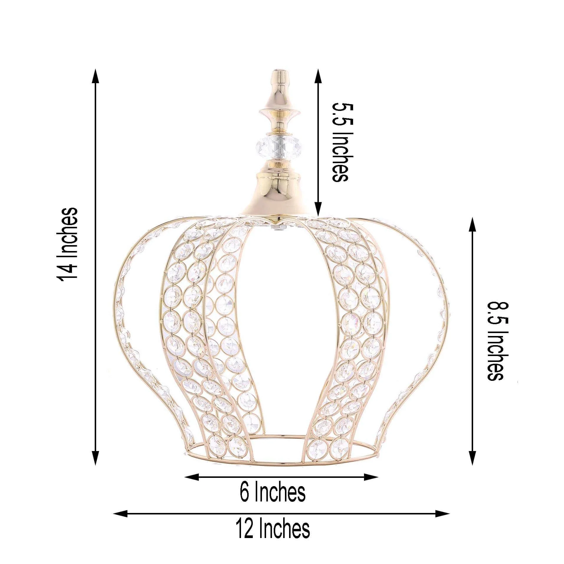 Crystal-Bead Royal Crown Cake Topper 14" Metallic Gold - Reusable Cake Centerpiece Decor for Royal-Themed Baby Showers Sweet 16 Cakes & Event Centerpieces - Image 3