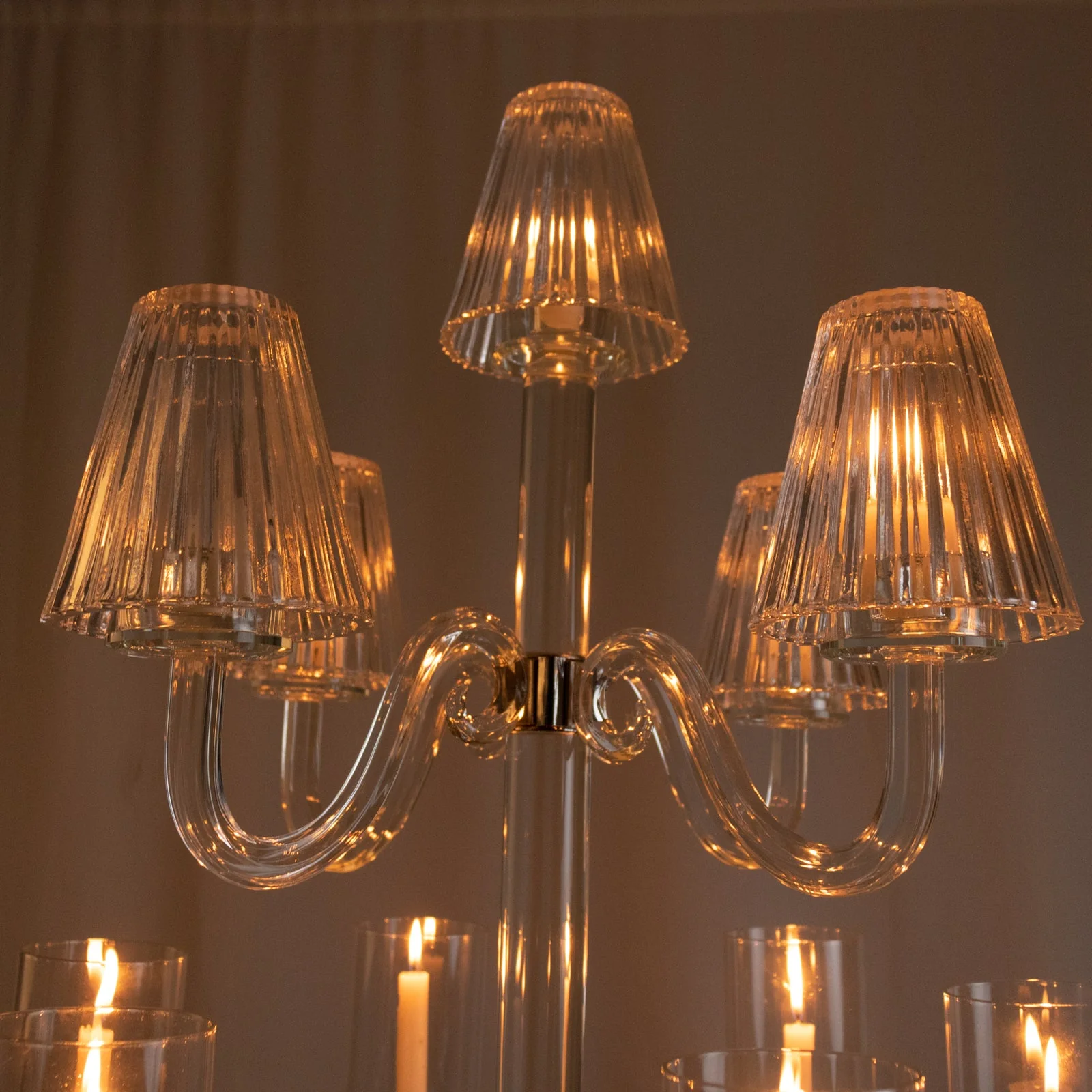 Crystal Glass Floor Candelabra – 11-Arm Candle Holder for Taper - Image 4