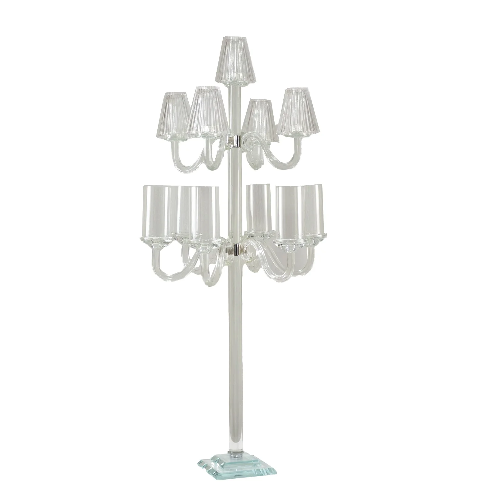 Crystal Glass Floor Candelabra – 11-Arm Candle Holder for Taper - Image 6
