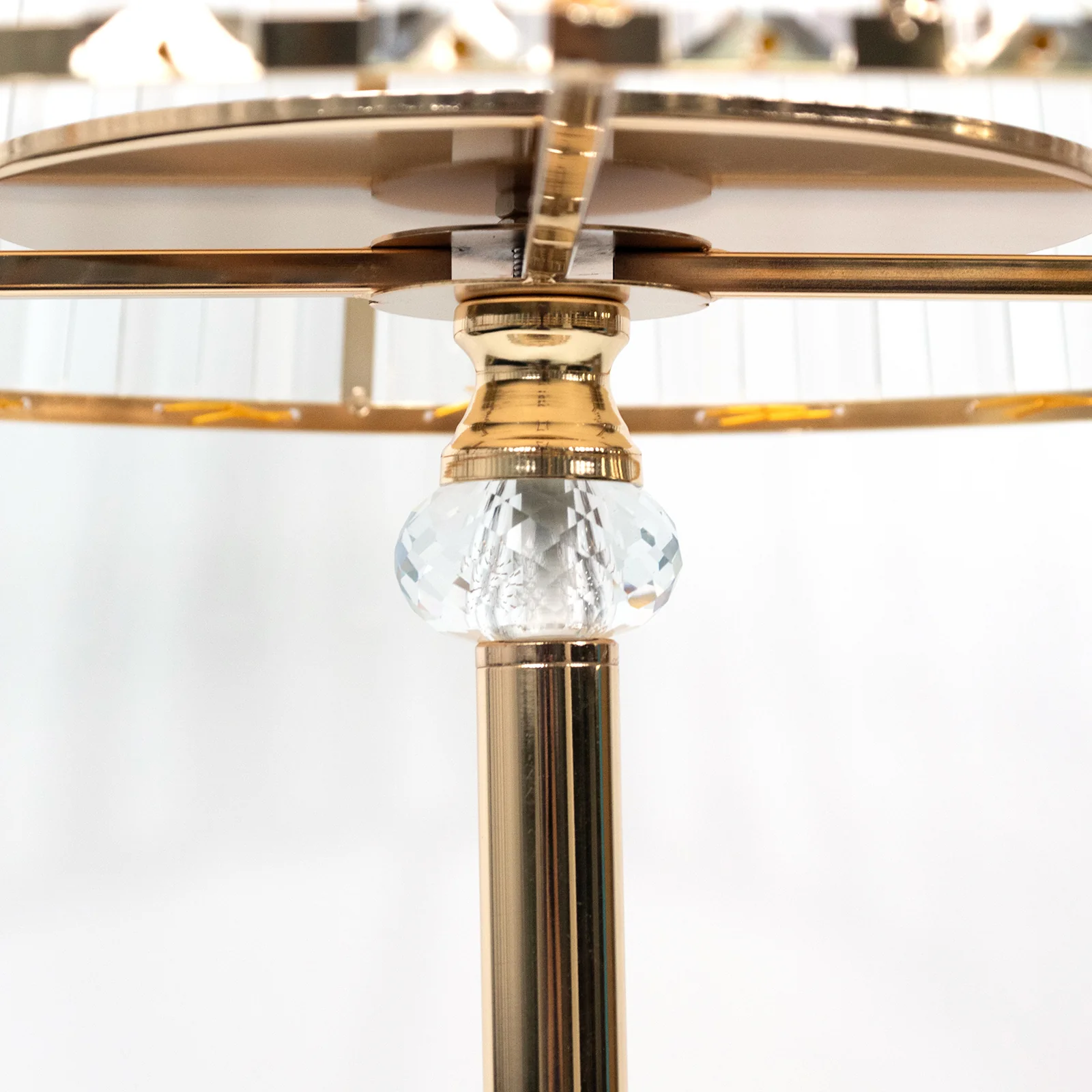Gold Crystal Pendant Candle Holders 38" Classic Empire Lamp Shade Style, Votive Candle Stand for Table Centerpieces - Image 8
