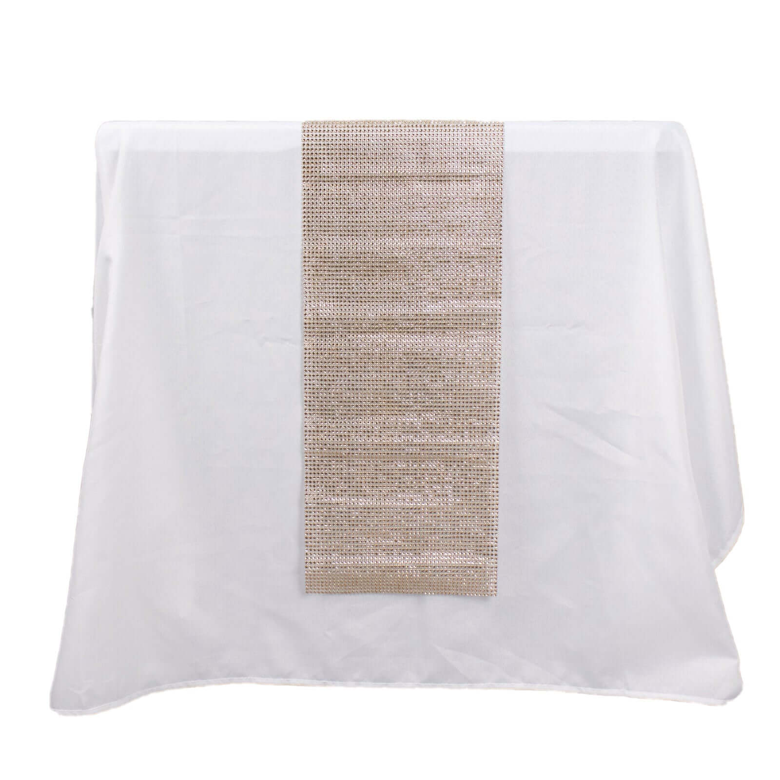 Crystal Rhinestone Table Runner 10"x108" Champagne - Shiny Diamond Mesh Bling Table Decor - Image 13