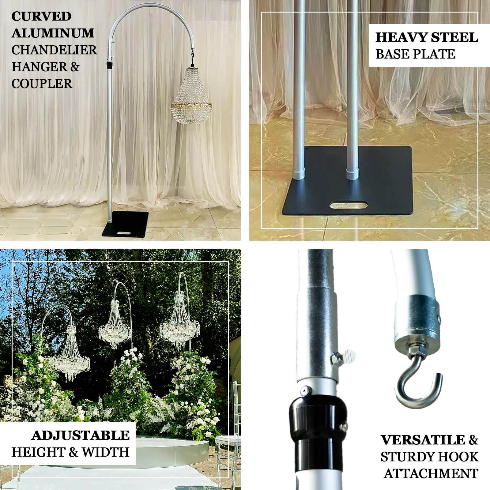 Curved Aluminum Chandelier Hanger and Coupler - Image 5