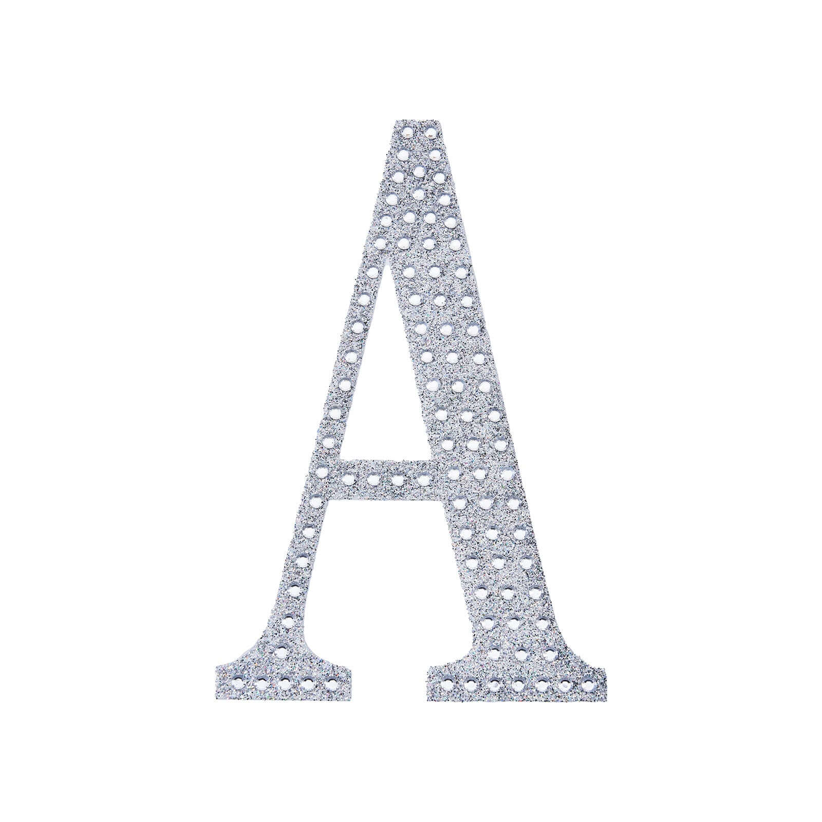 Decorative Rhinestone Alphabet "A" Letter Stickers 4", Silver Glitter Adhesive Craft Letters - DIY Sparkle Embellishments - Image 6