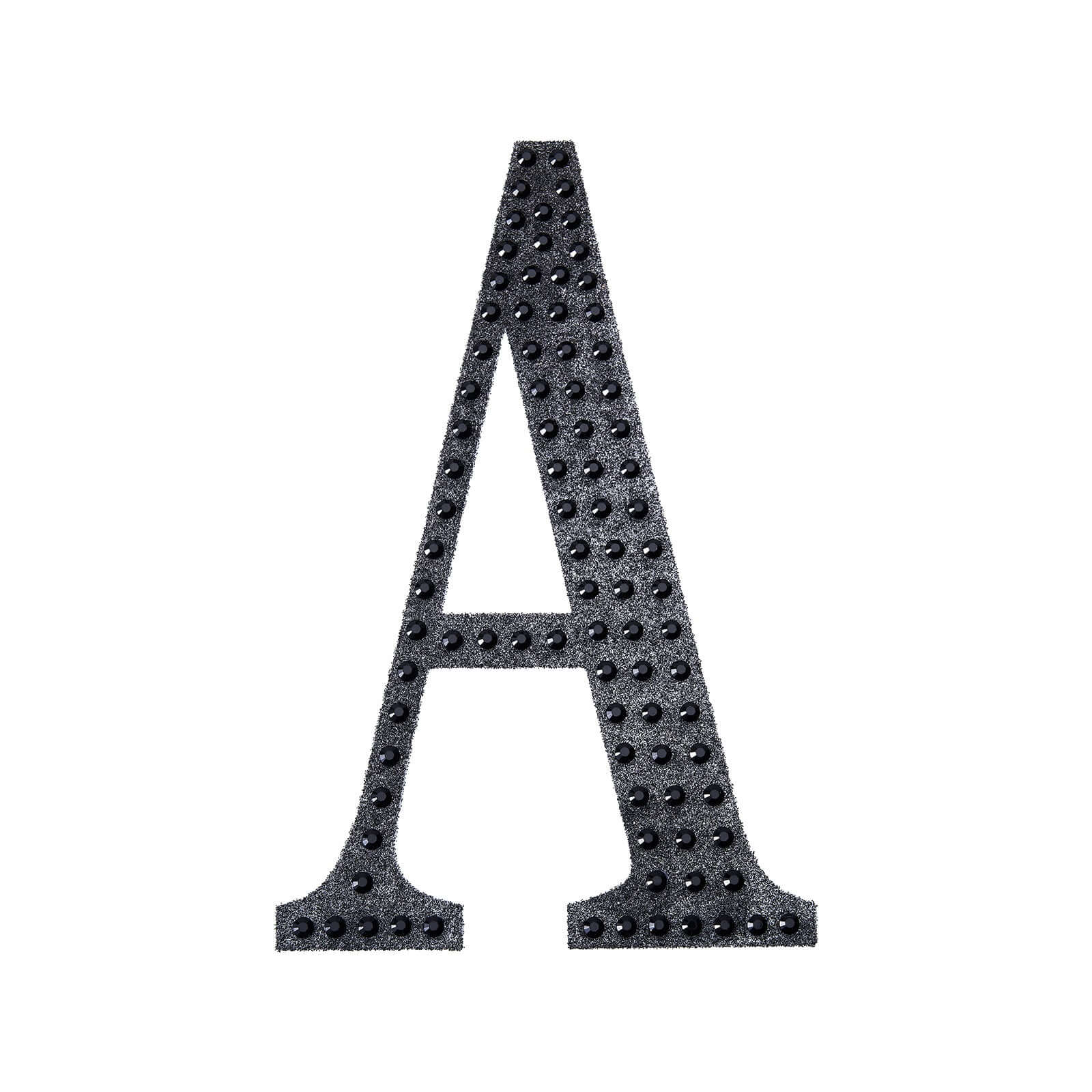 Decorative Rhinestone Alphabet "A" Letter Stickers 6", Black Glitter Adhesive Craft Letters - DIY Sparkle Embellishments - Image 6