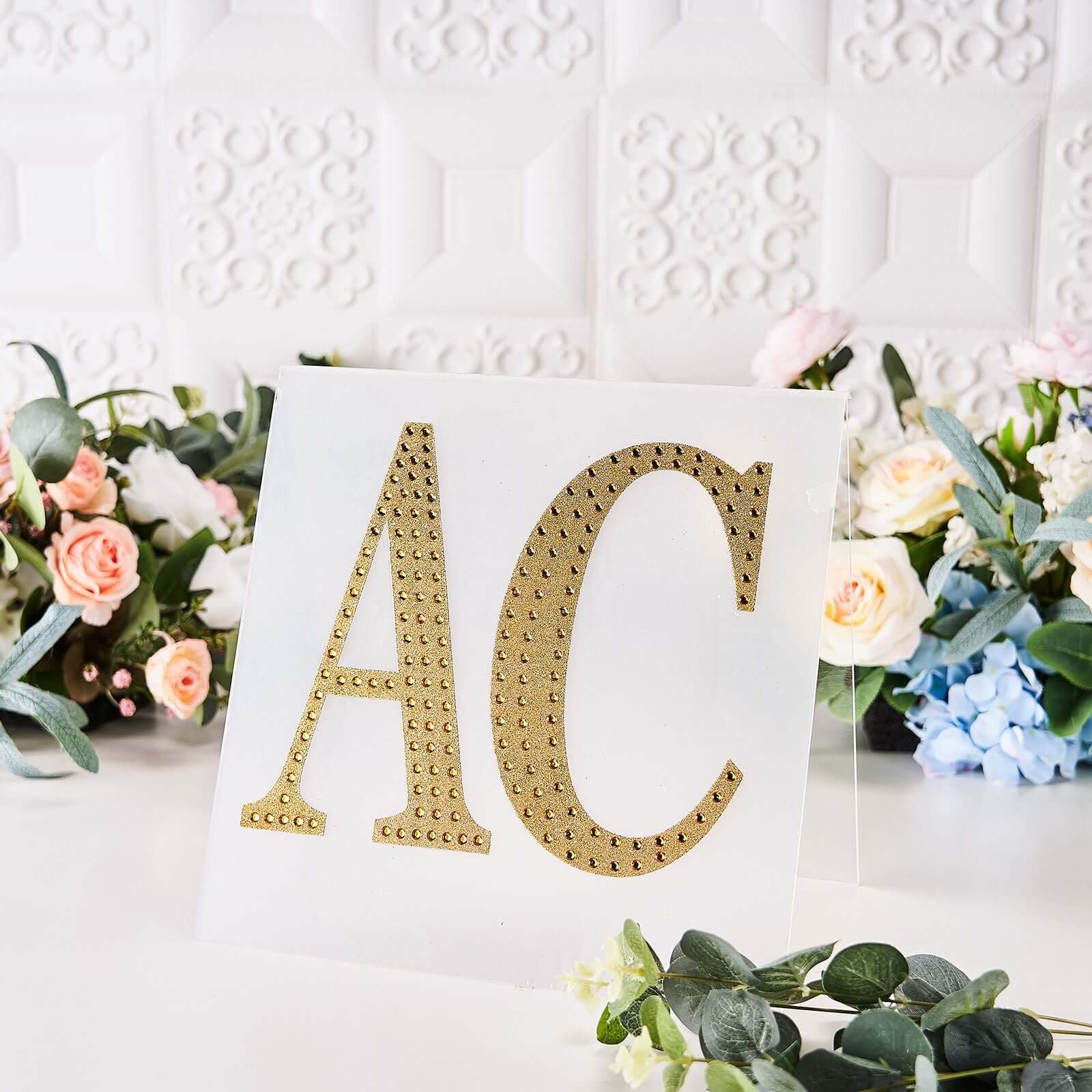 Decorative Rhinestone Alphabet "A" Letter Stickers 8", Gold Glitter Adhesive Craft Letters - DIY Sparkle Embellishments - Image 9