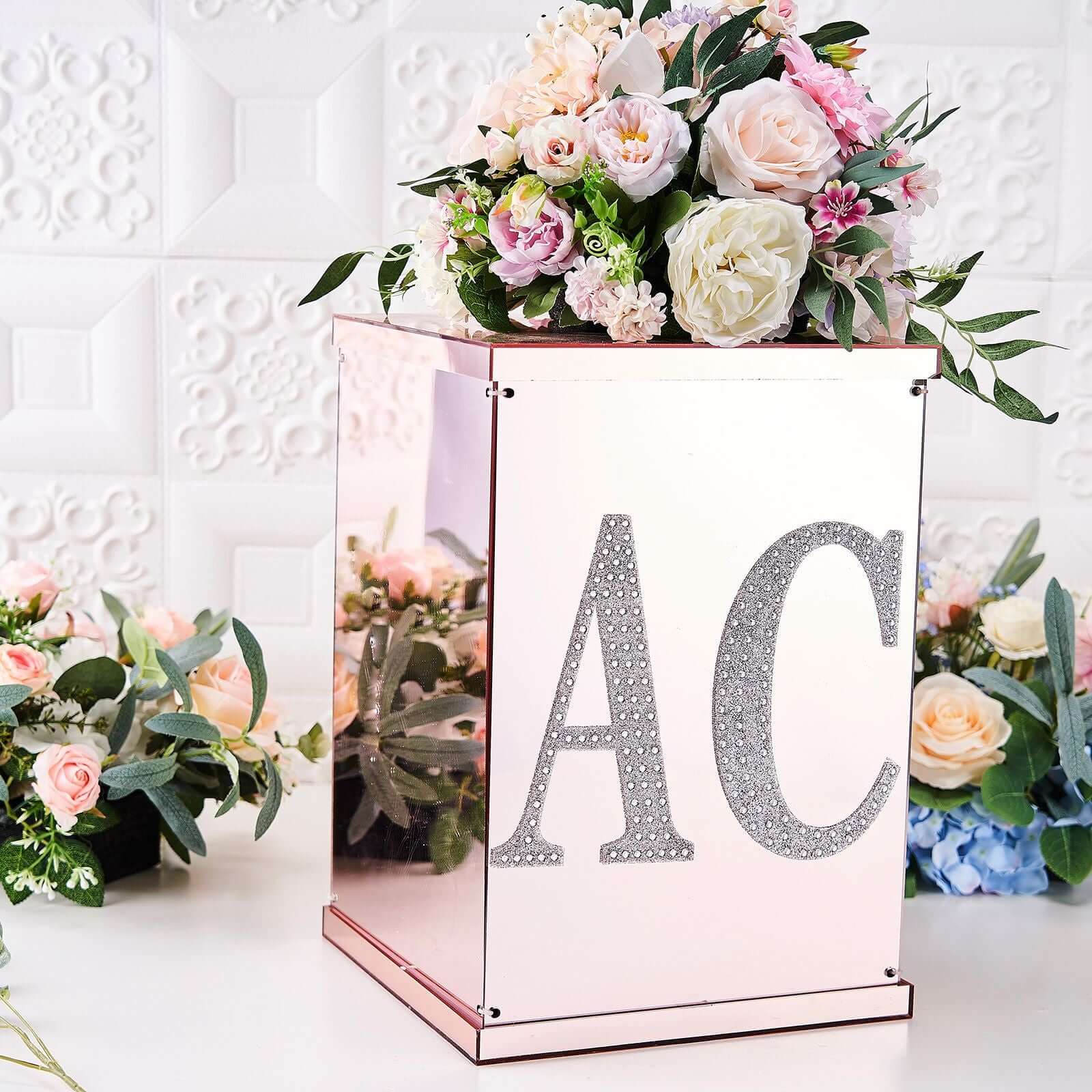 Decorative Rhinestone Alphabet "A" Letter Stickers 8", Silver Glitter Adhesive Craft Letters - DIY Sparkle Embellishments - Image 8