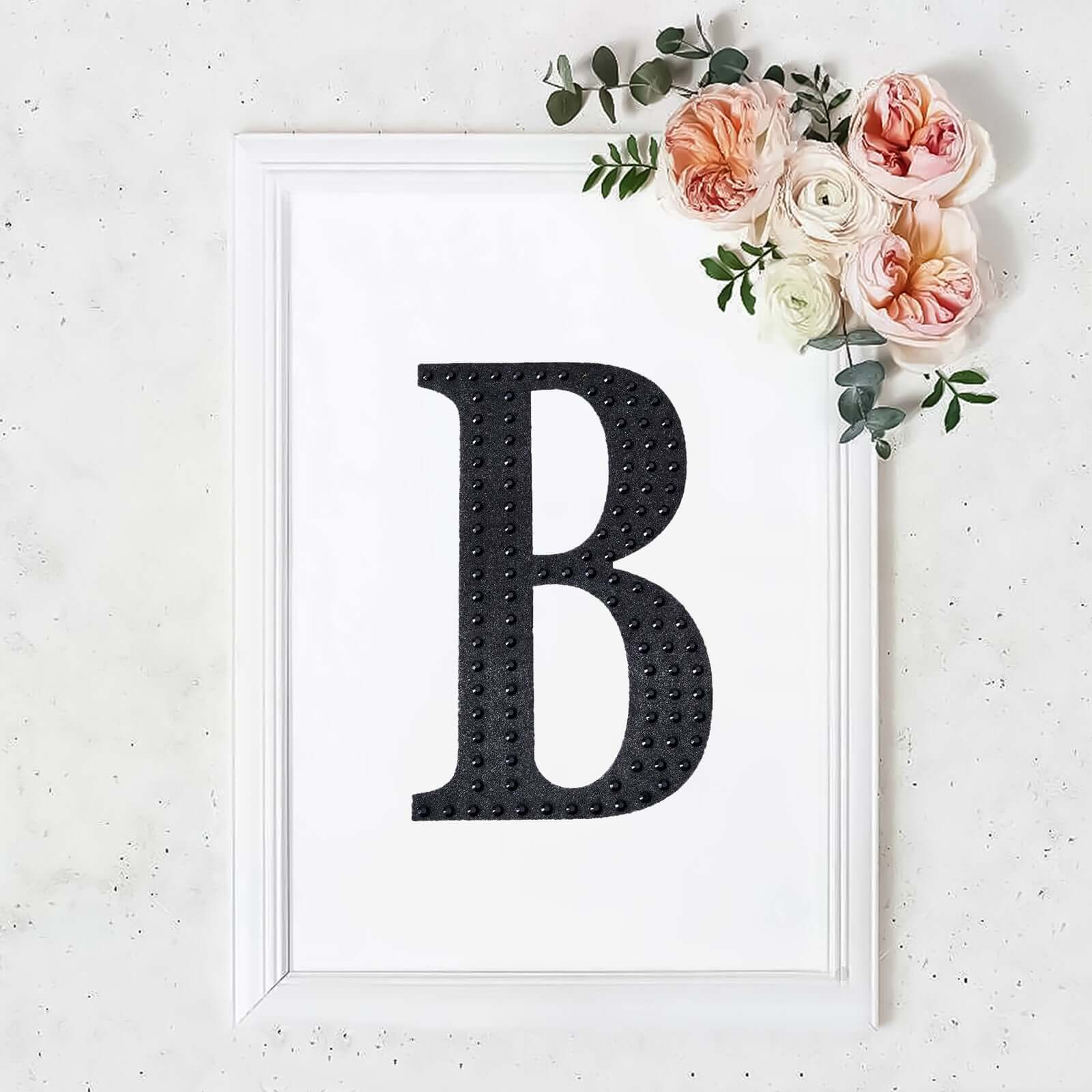 Decorative Rhinestone Alphabet "B" Letter Stickers, Glitter Adhesive Craft Letters Black DIY Sparkle Embellishments 8" - Image 10