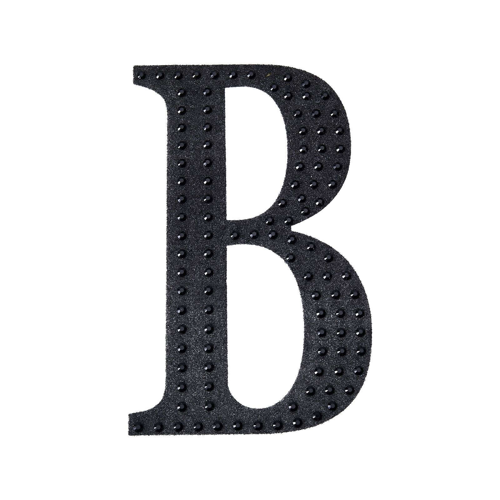 Decorative Rhinestone Alphabet "B" Letter Stickers, Glitter Adhesive Craft Letters Black DIY Sparkle Embellishments 8" - Image 6