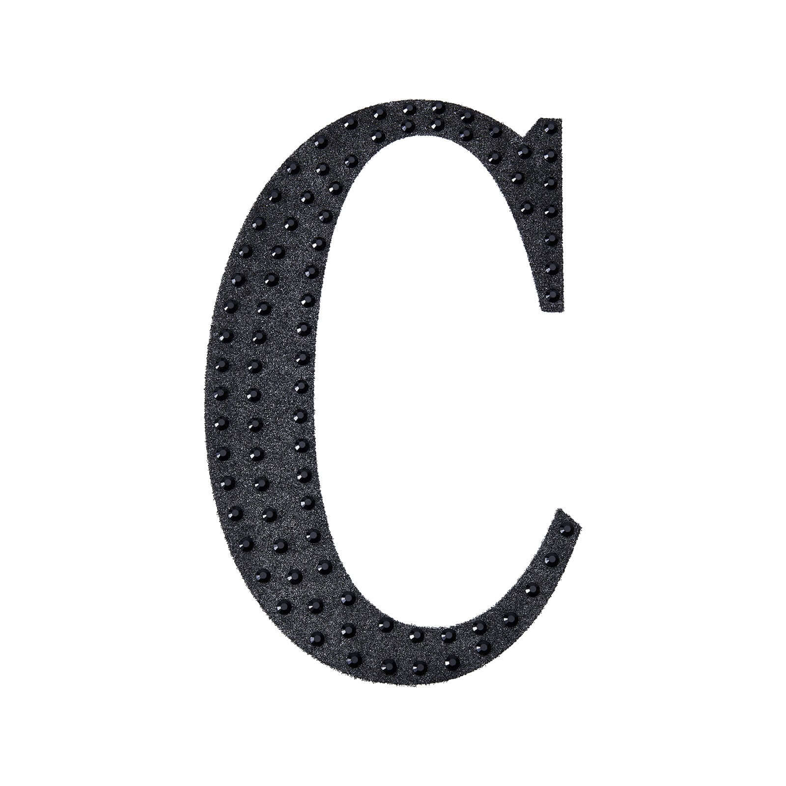 Decorative Rhinestone Alphabet "C" Letter Stickers, Glitter Adhesive Craft Letters Black DIY Sparkle Embellishments 8" - Image 6