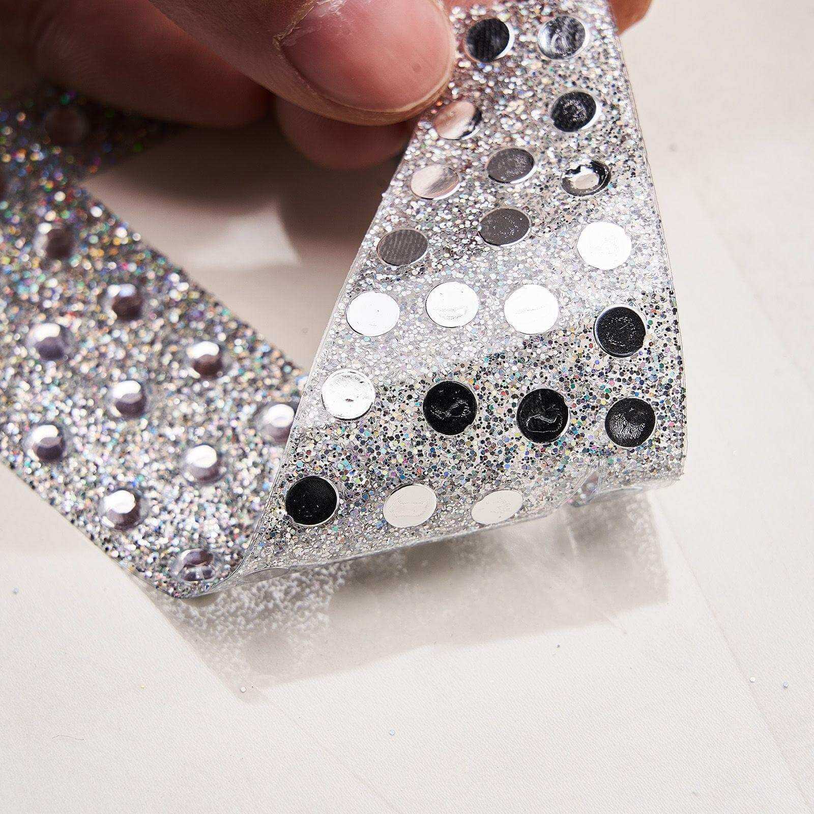 Decorative Rhinestone Alphabet "D" Letter Stickers 4", Silver Glitter Adhesive Craft Letters - DIY Sparkle Embellishments - Image 9
