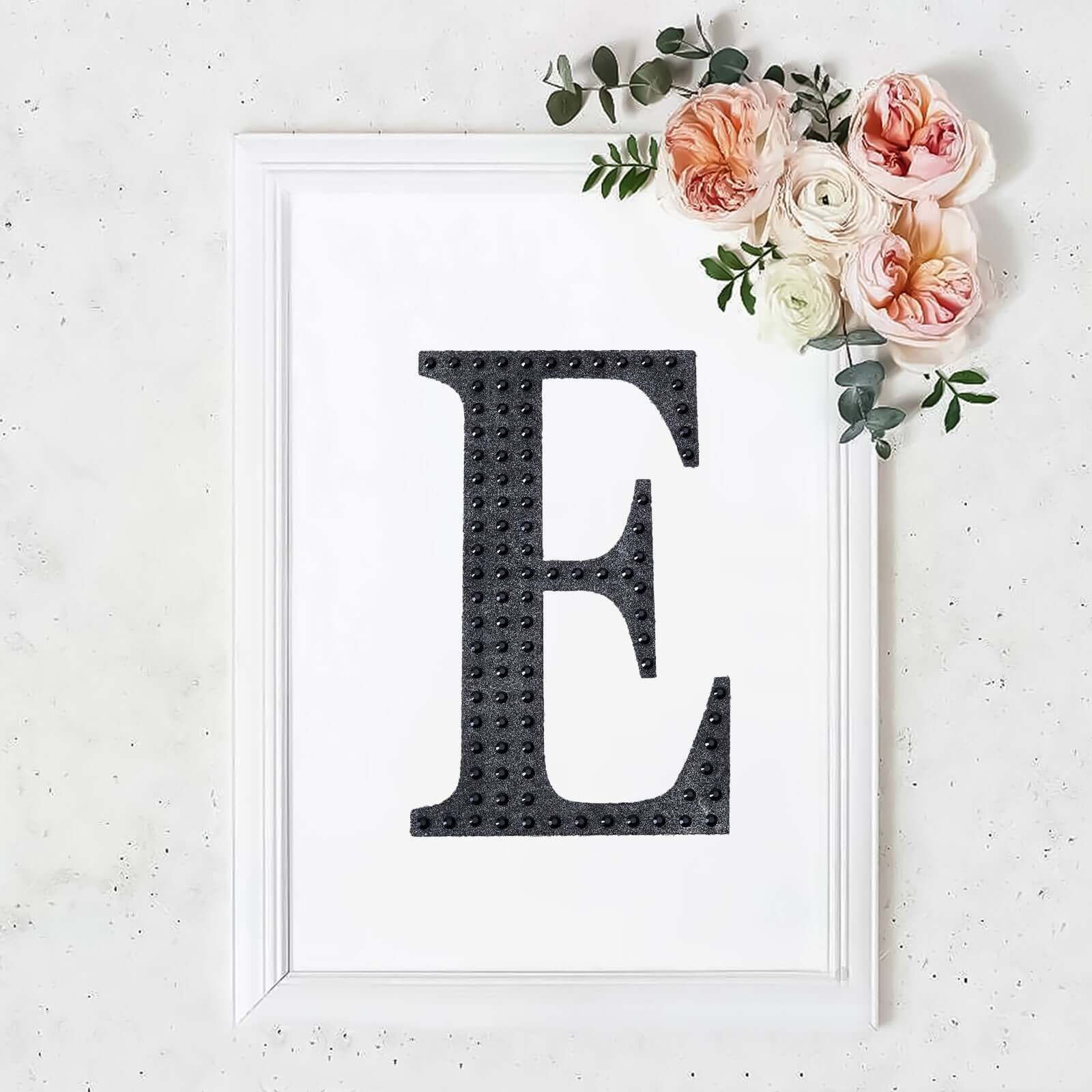 Decorative Rhinestone Alphabet "E" Letter Stickers, Glitter Adhesive Craft Letters Black DIY Sparkle Embellishments 8" - Image 10