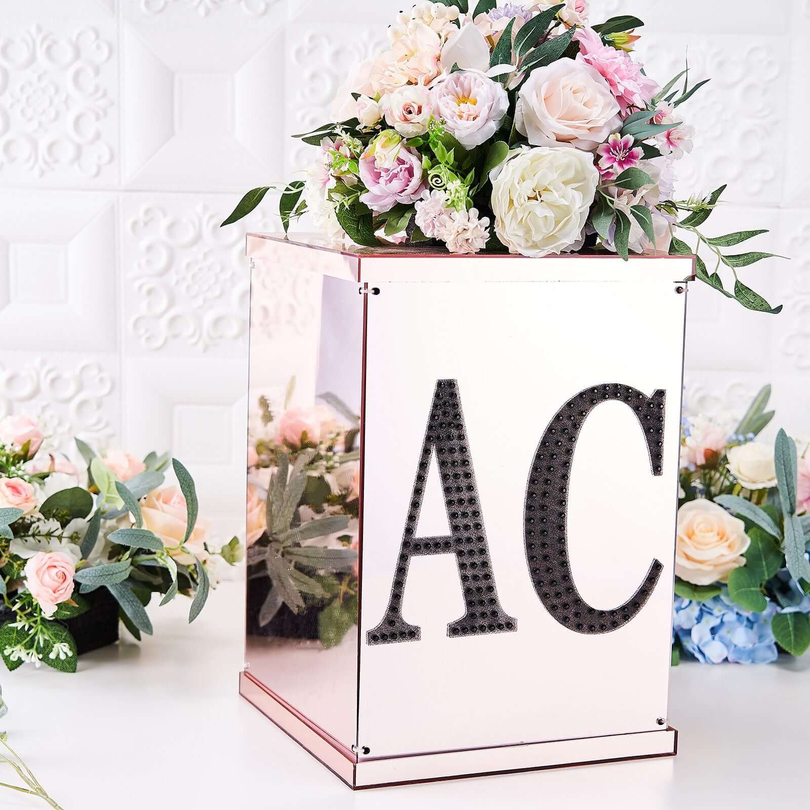 Decorative Rhinestone Alphabet "E" Letter Stickers, Glitter Adhesive Craft Letters Black DIY Sparkle Embellishments 8" - Image 8