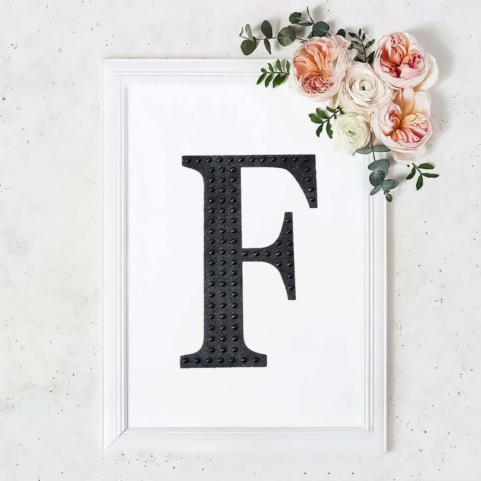 Decorative Rhinestone Alphabet "F" Letter Stickers, Glitter Adhesive Craft Letters Black DIY Sparkle Embellishments 8" - Image 10
