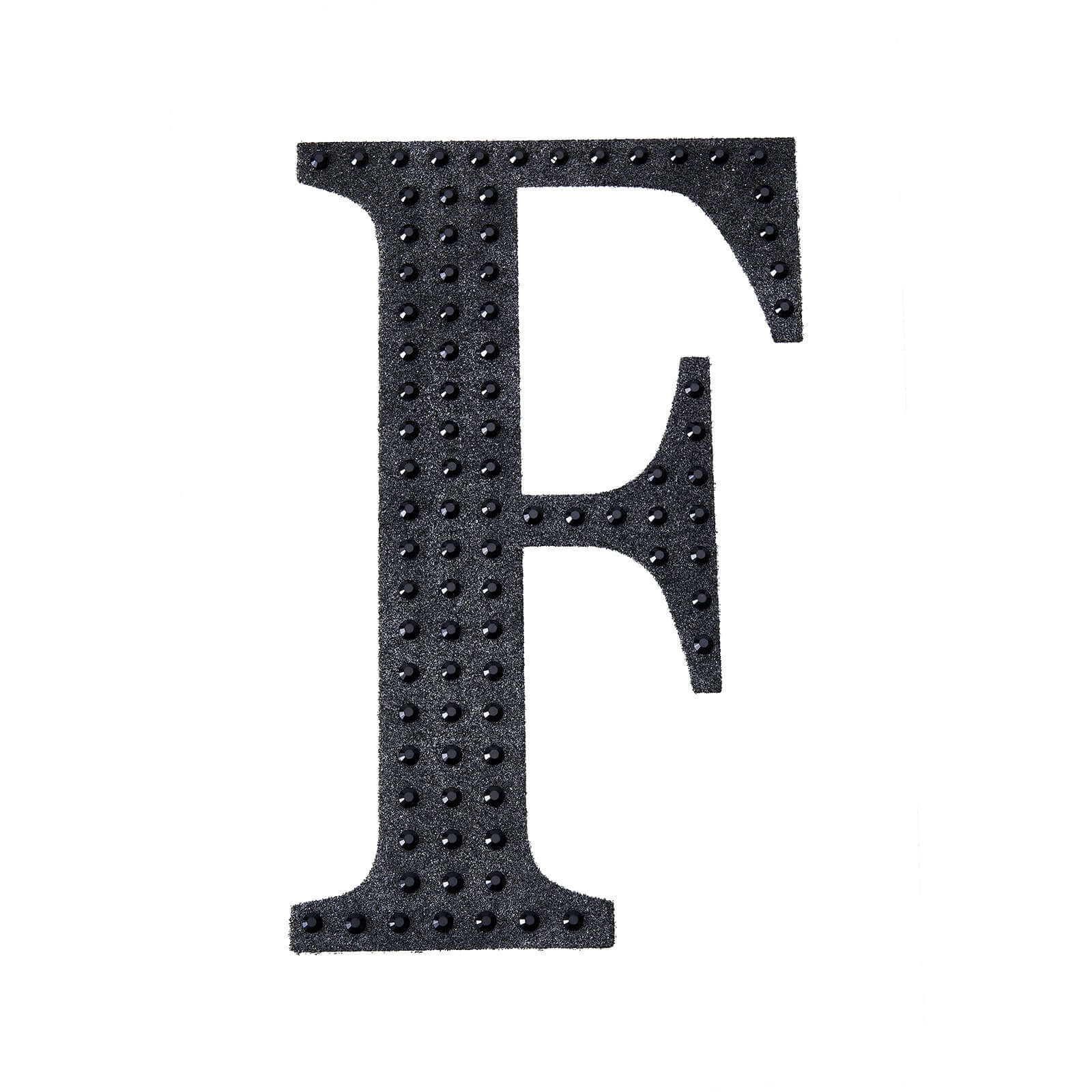 Decorative Rhinestone Alphabet "F" Letter Stickers, Glitter Adhesive Craft Letters Black DIY Sparkle Embellishments 8" - Image 6