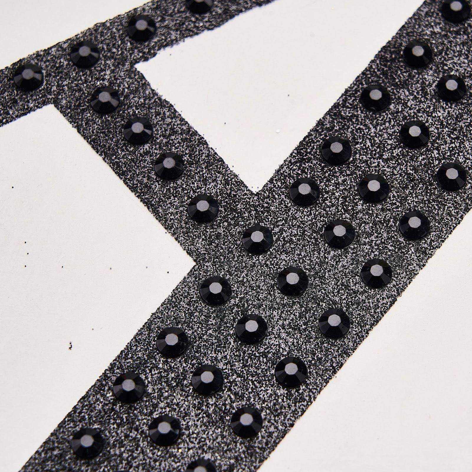 Decorative Rhinestone Alphabet "F" Letter Stickers, Glitter Adhesive Craft Letters Black DIY Sparkle Embellishments 8" - Image 9