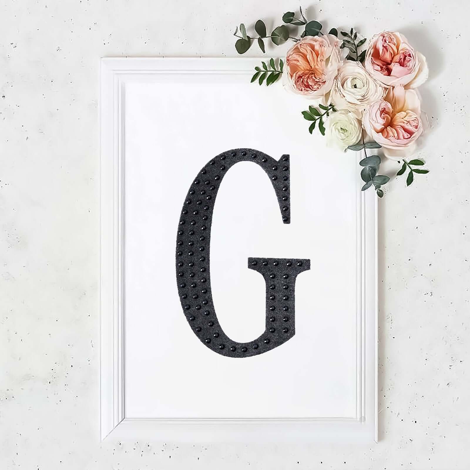 Decorative Rhinestone Alphabet "G" Letter Stickers, Glitter Adhesive Craft Letters Black DIY Sparkle Embellishments 8" - Image 10