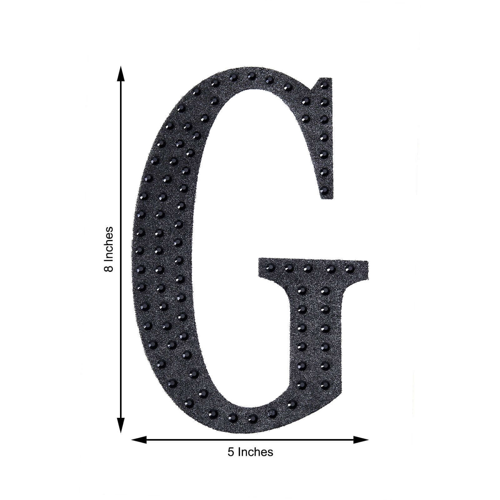 Decorative Rhinestone Alphabet "G" Letter Stickers, Glitter Adhesive Craft Letters Black DIY Sparkle Embellishments 8" - Image 3