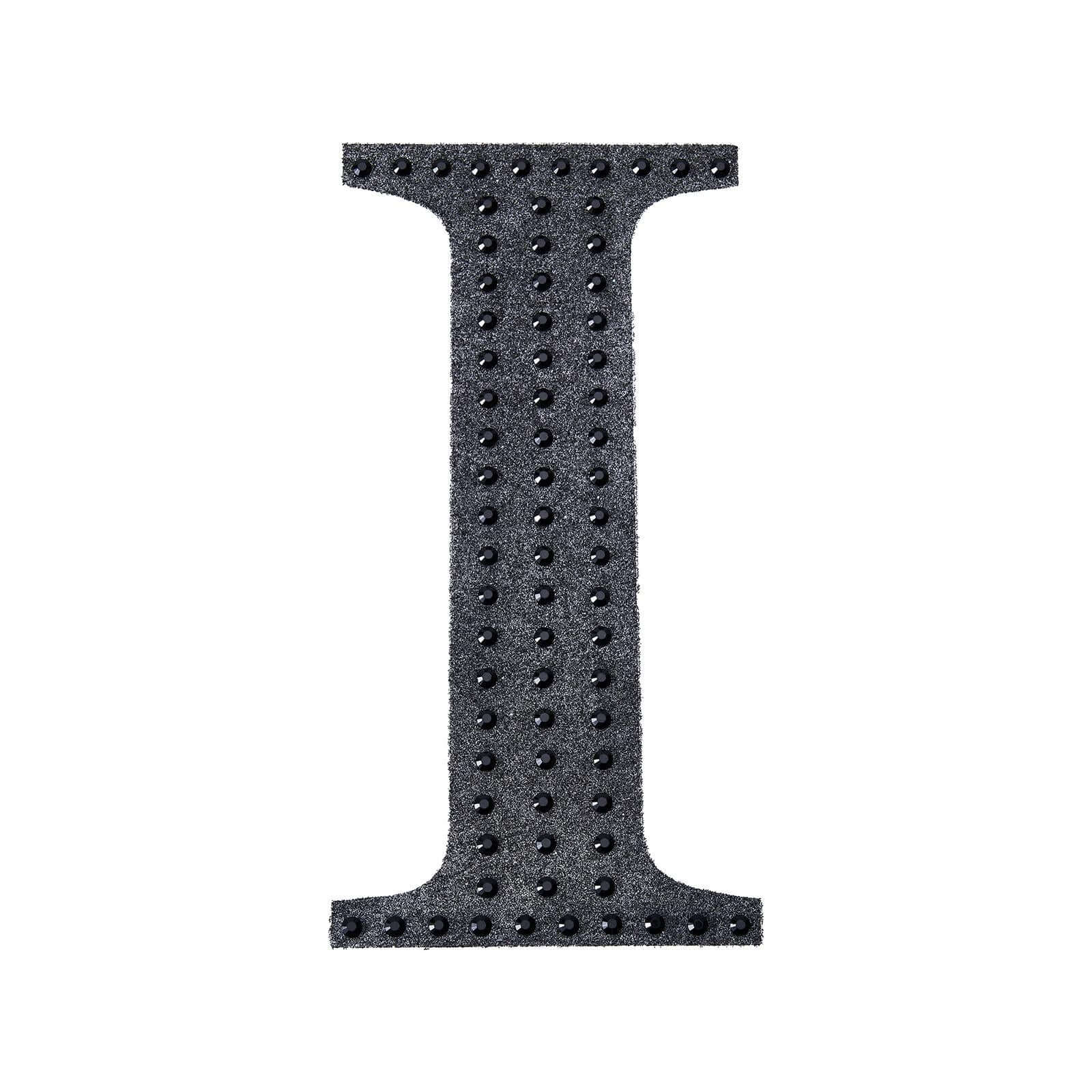 Decorative Rhinestone Alphabet "I" Letter Stickers 4", Black Glitter Adhesive Craft Letters - DIY Sparkle Embellishments - Image 6