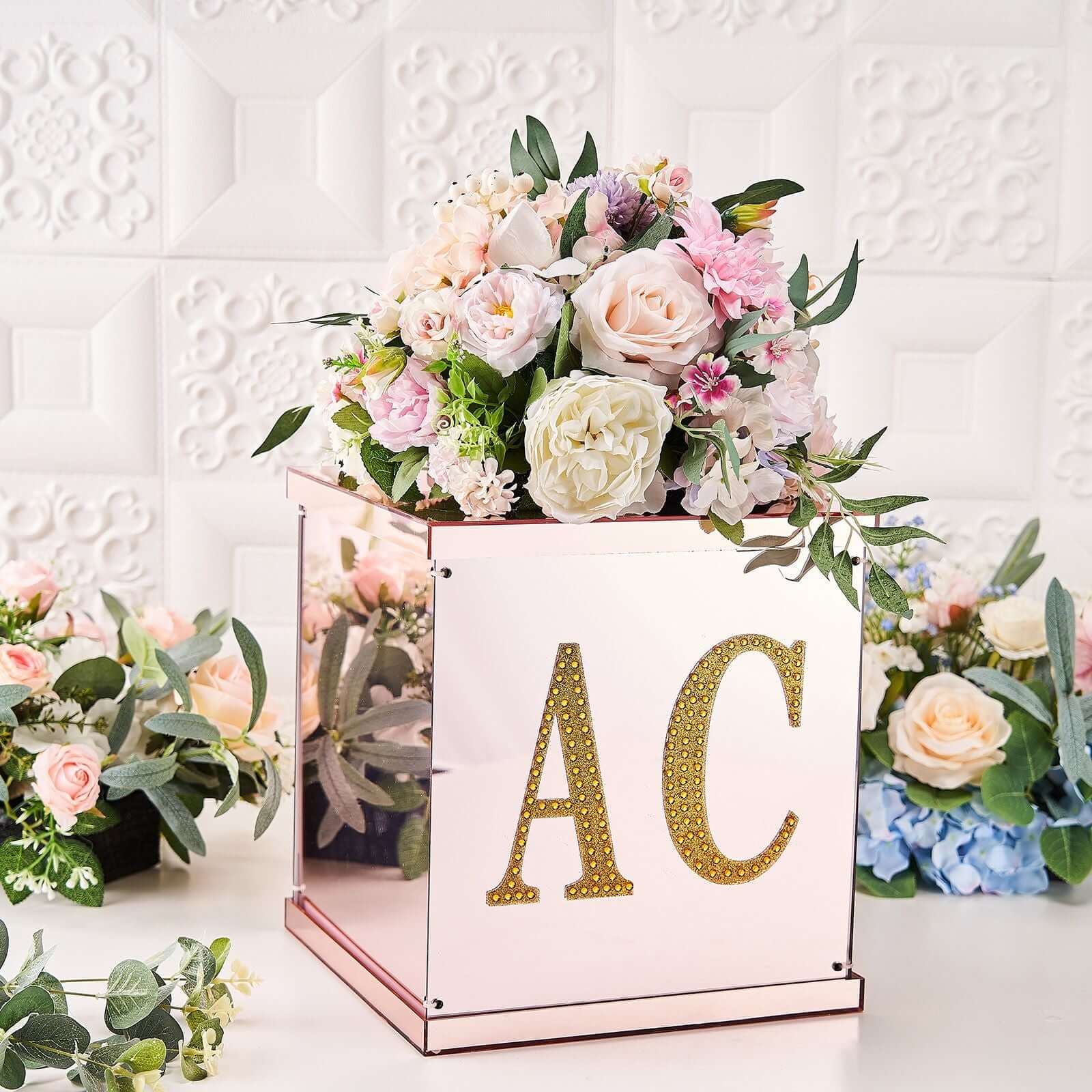 Decorative Rhinestone Alphabet "K" Letter Stickers 6", Gold Glitter Adhesive Craft Letters - DIY Sparkle Embellishments - Image 9
