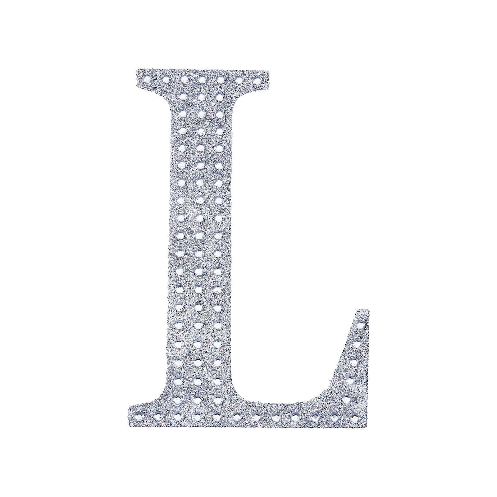Decorative Rhinestone Alphabet "L" Letter Stickers 8", Silver Glitter Adhesive Craft Letters - DIY Sparkle Embellishments - Image 6