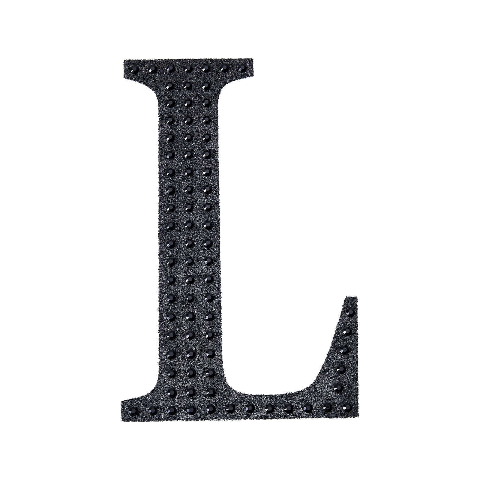 Decorative Rhinestone Alphabet "L" Letter Stickers, Glitter Adhesive Craft Letters Black DIY Sparkle Embellishments 8" - Image 6