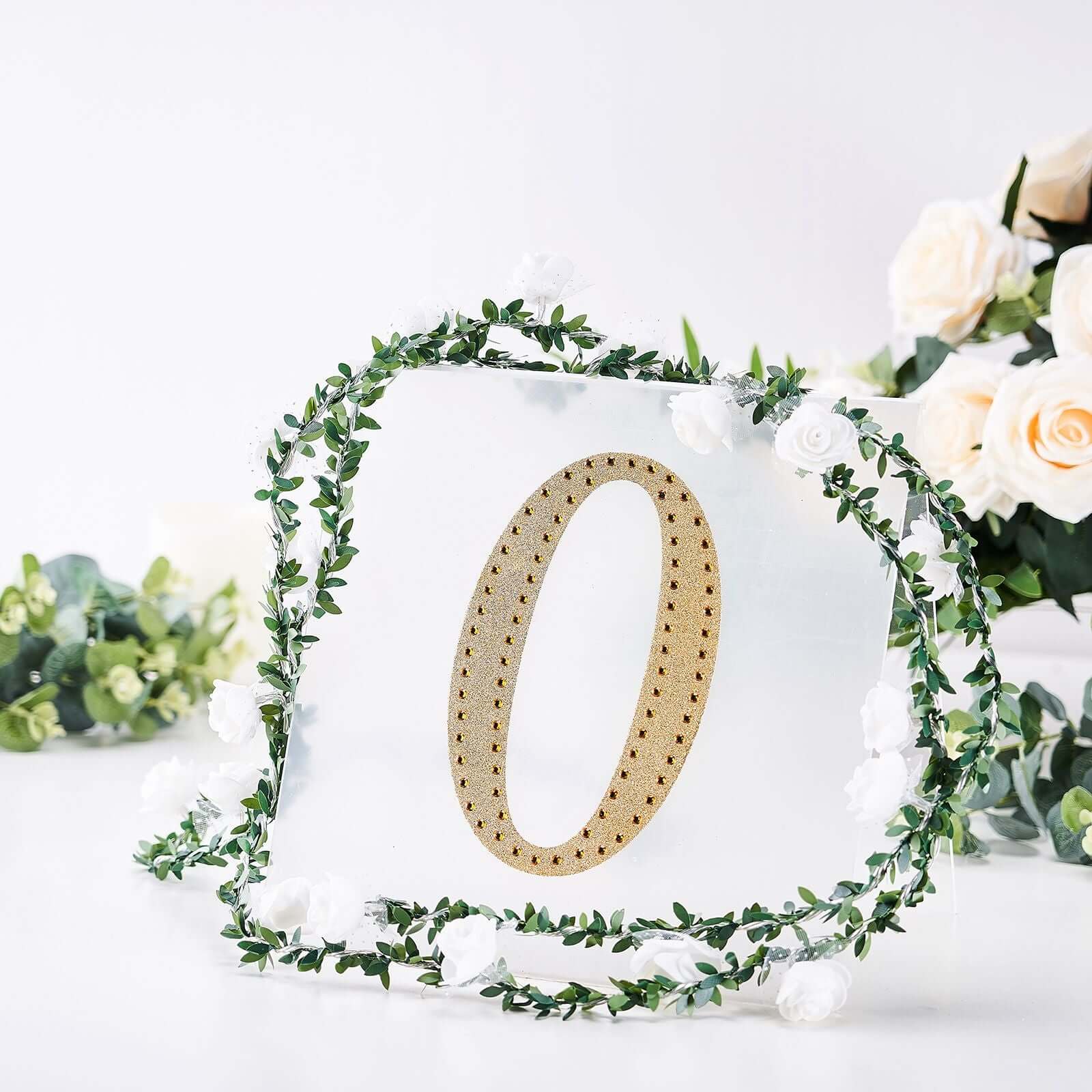Decorative Rhinestone Alphabet "O" Letter Stickers 8", Gold Glitter Adhesive Craft Letters - DIY Sparkle Embellishments - Image 7