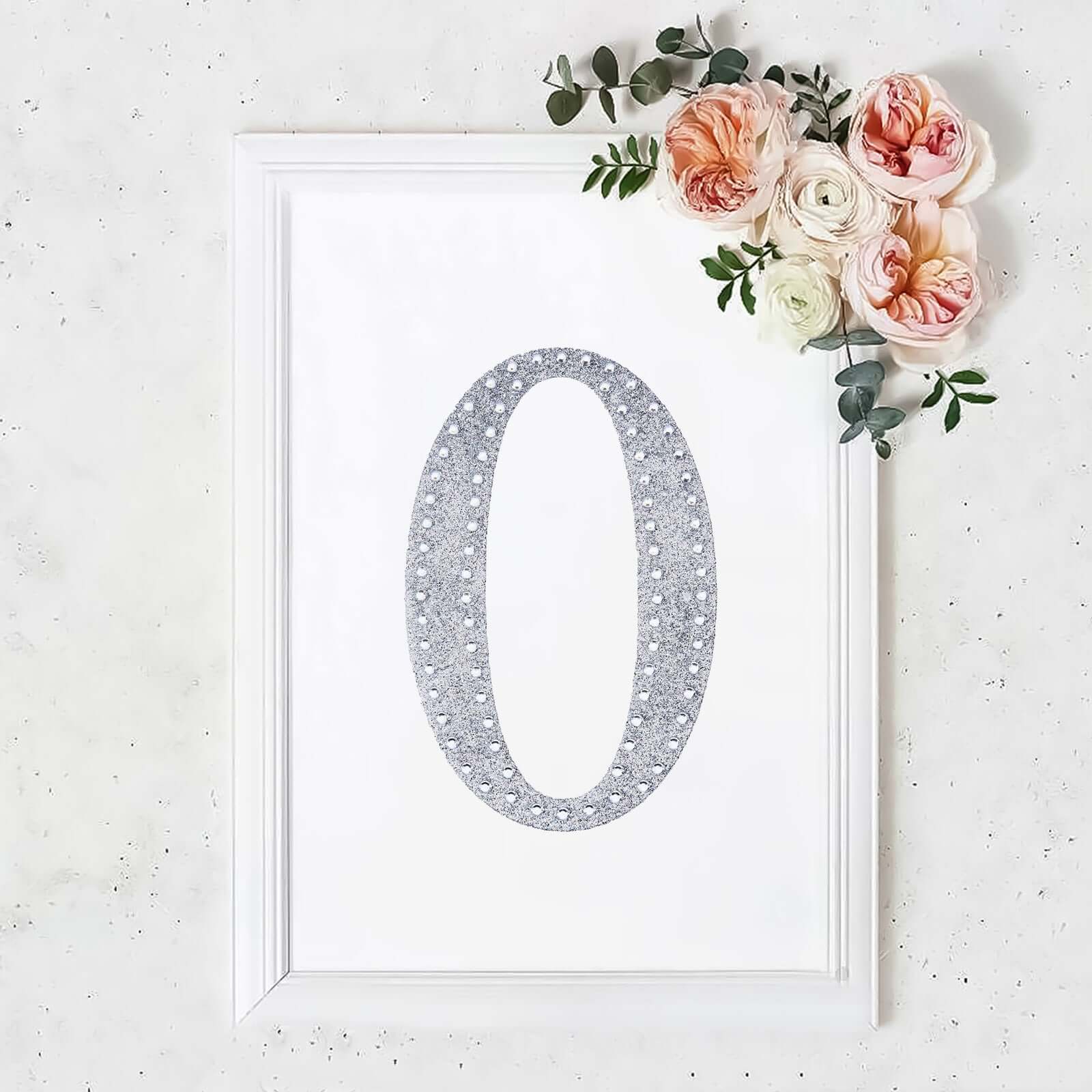Decorative Rhinestone Alphabet "O" Letter Stickers 8", Silver Glitter Adhesive Craft Letters - DIY Sparkle Embellishments - Image 11