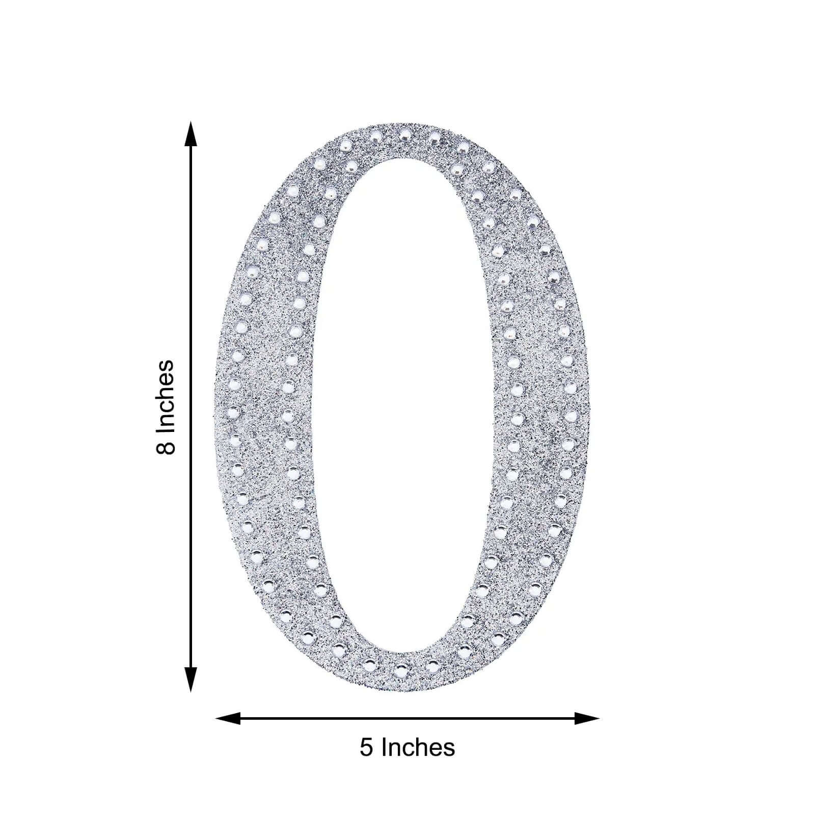 Decorative Rhinestone Alphabet "O" Letter Stickers 8", Silver Glitter Adhesive Craft Letters - DIY Sparkle Embellishments - Image 3