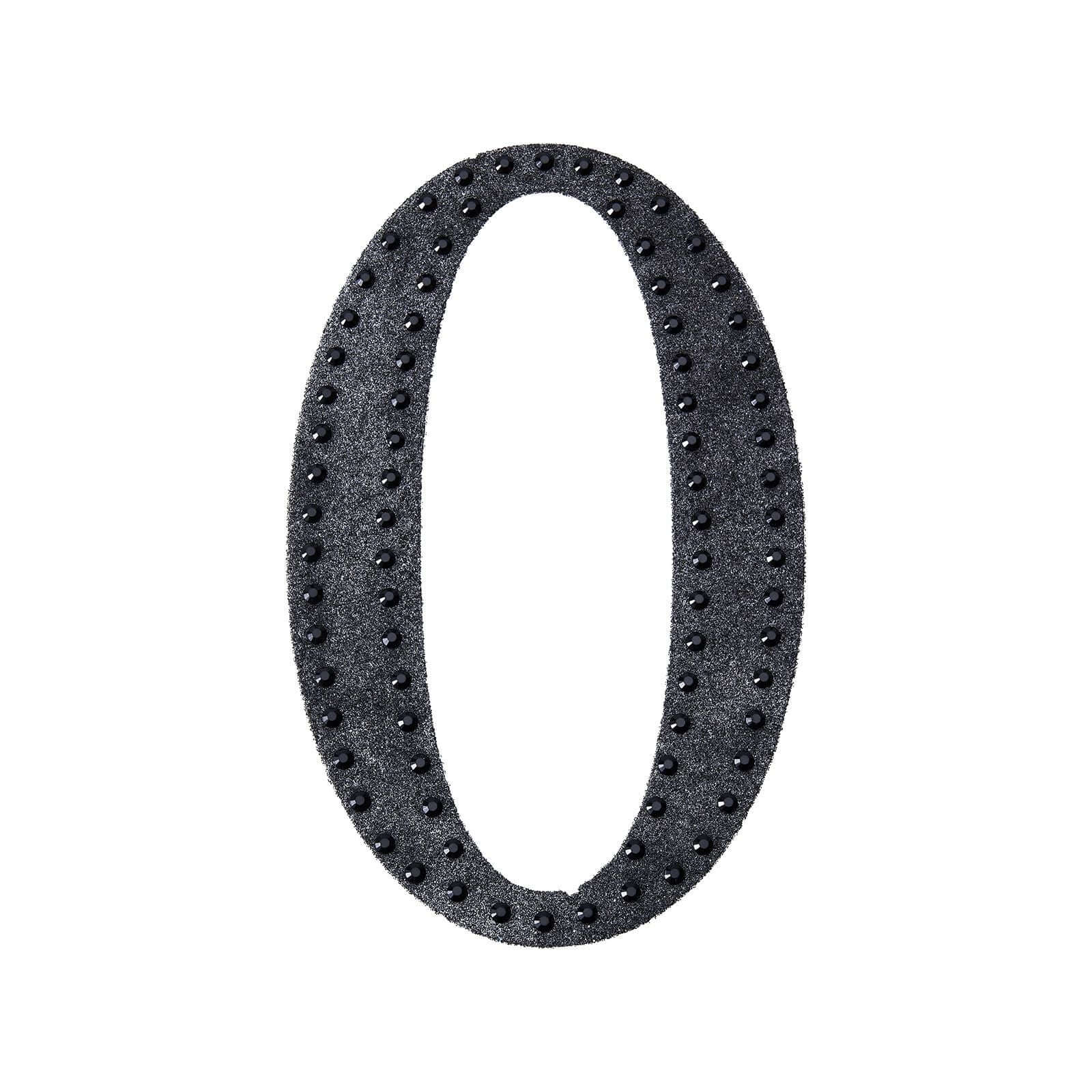 Decorative Rhinestone Alphabet "O" Letter Stickers, Glitter Adhesive Craft Letters Black DIY Sparkle Embellishments 8" - Image 6