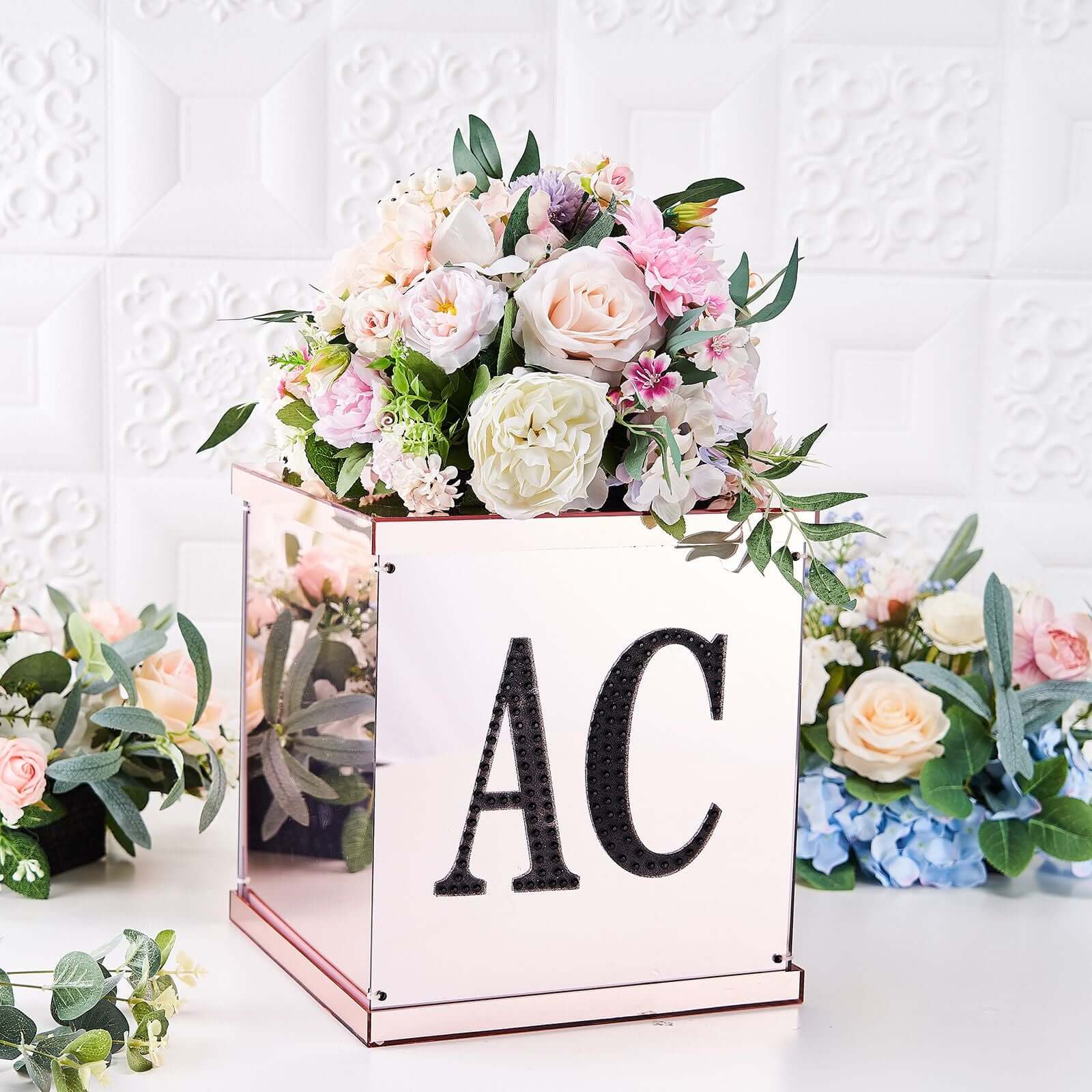 Decorative Rhinestone Alphabet "P" Letter Stickers 6", Black Glitter Adhesive Craft Letters - DIY Sparkle Embellishments - Image 2