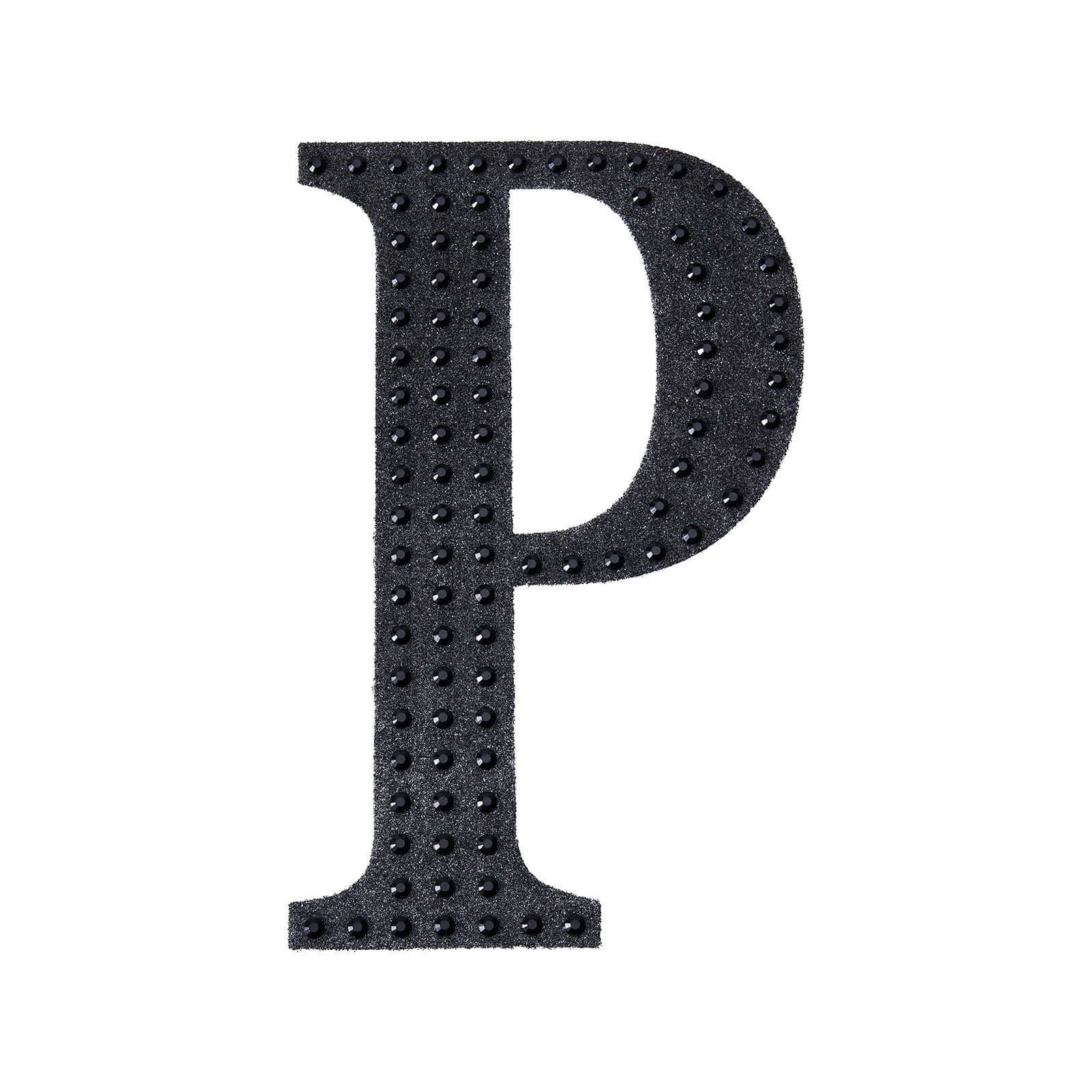 Decorative Rhinestone Alphabet "P" Letter Stickers, Glitter Adhesive Craft Letters Black DIY Sparkle Embellishments 8" - Image 6