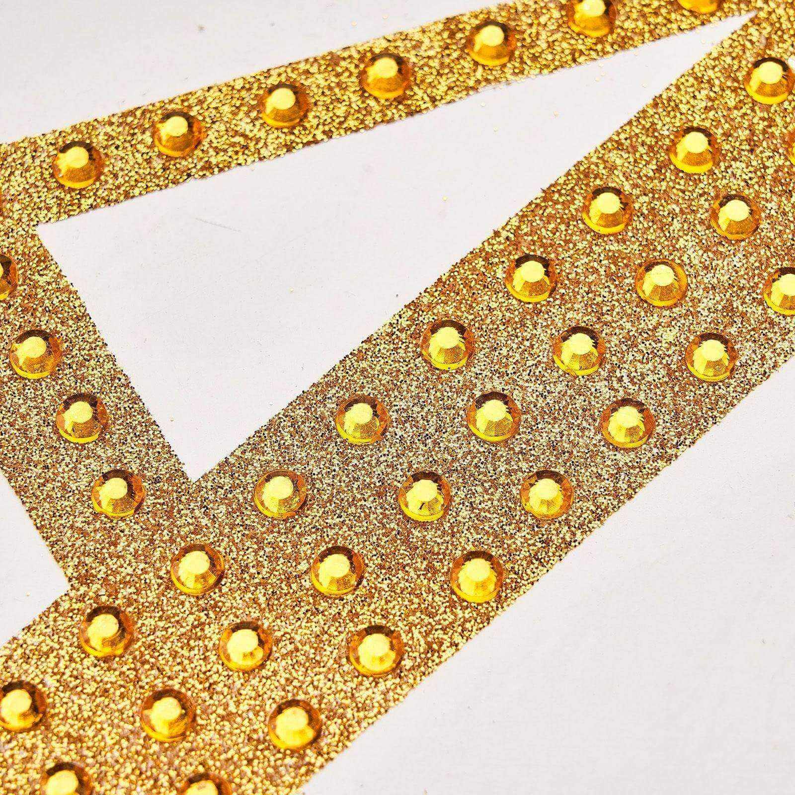 Decorative Rhinestone Alphabet "Q" Letter Stickers 8", Gold Glitter Adhesive Craft Letters - DIY Sparkle Embellishments - Image 9