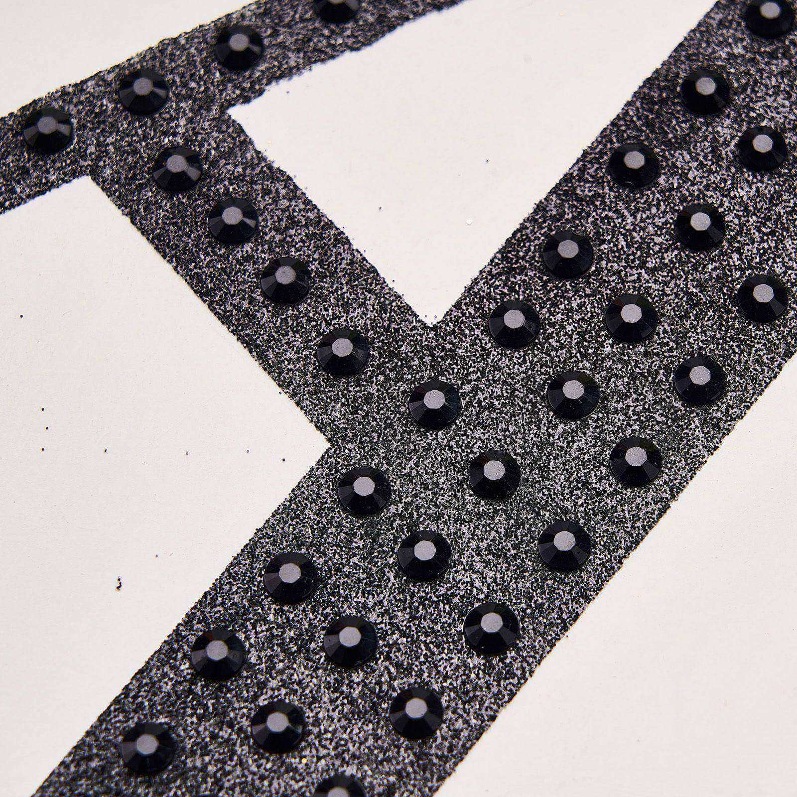 Decorative Rhinestone Alphabet "S" Letter Stickers 4", Black Glitter Adhesive Craft Letters - DIY Sparkle Embellishments - Image 8