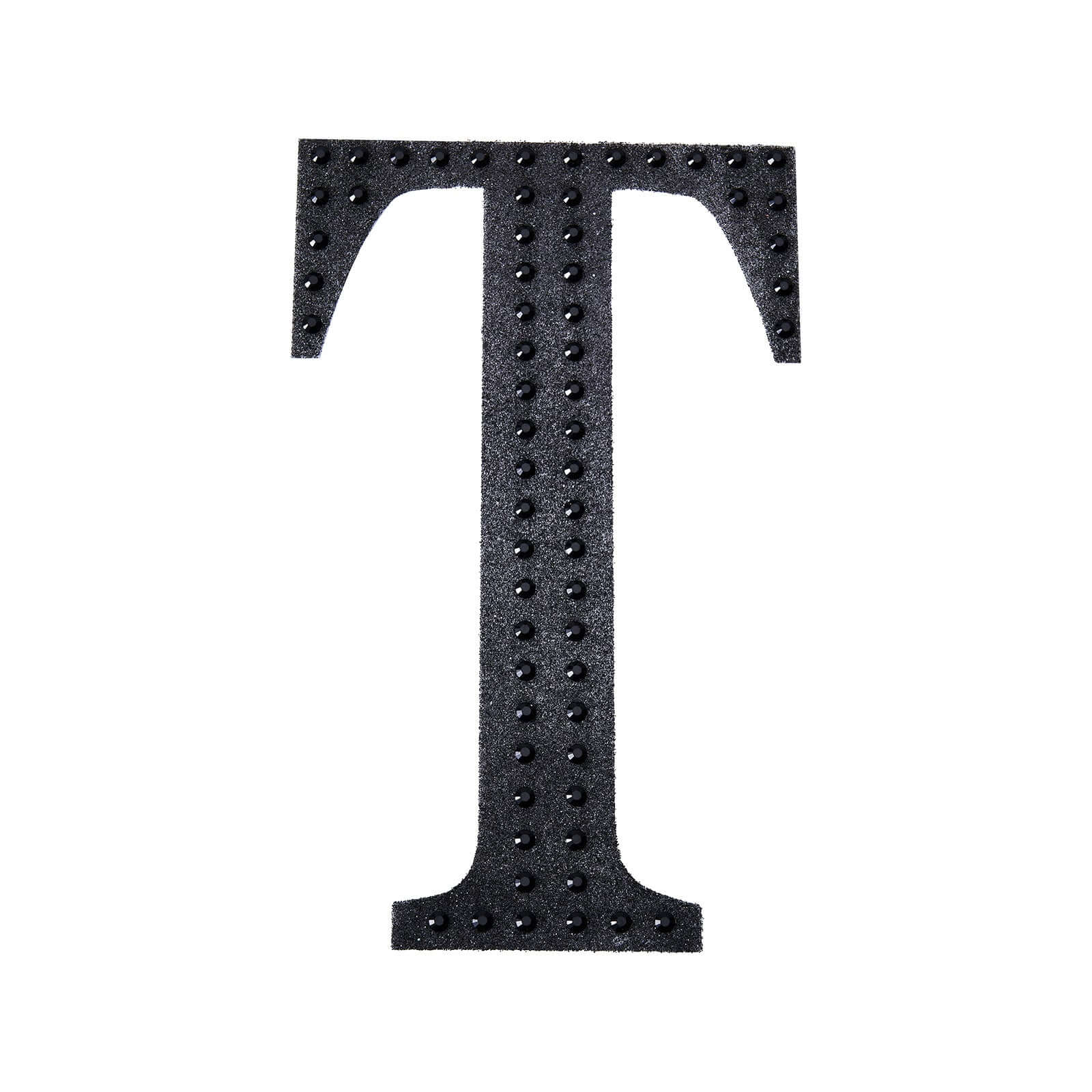 Decorative Rhinestone Alphabet "T" Letter Stickers 6", Black Glitter Adhesive Craft Letters - DIY Sparkle Embellishments - Image 6