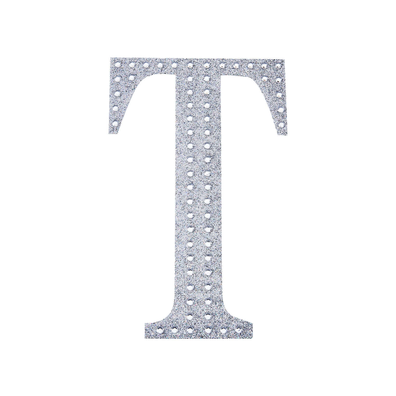 Decorative Rhinestone Alphabet "T" Letter Stickers 8", Silver Glitter Adhesive Craft Letters - DIY Sparkle Embellishments - Image 6