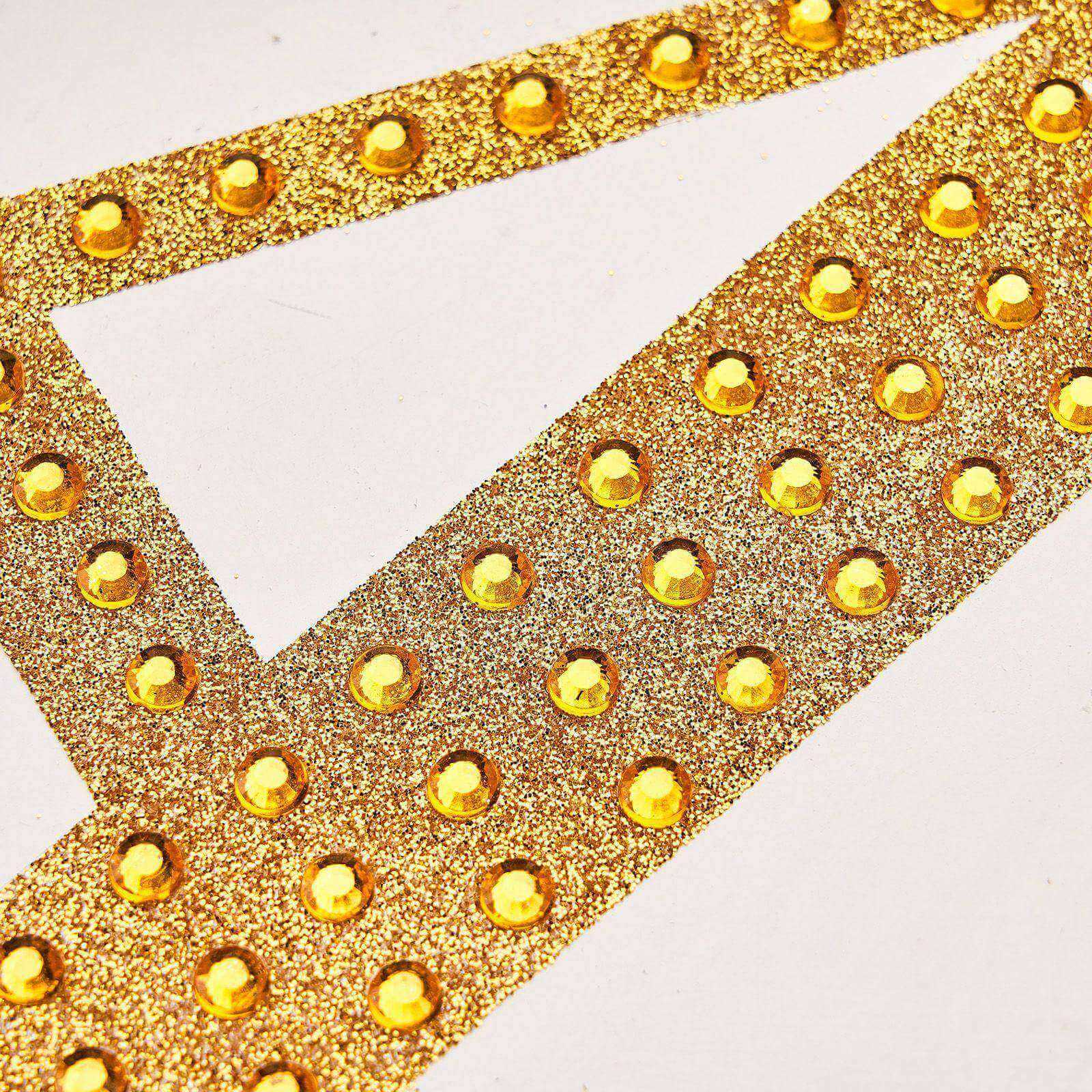 Decorative Rhinestone Alphabet "V" Letter Stickers 4", Gold Glitter Adhesive Craft Letters - DIY Sparkle Embellishments - Image 9