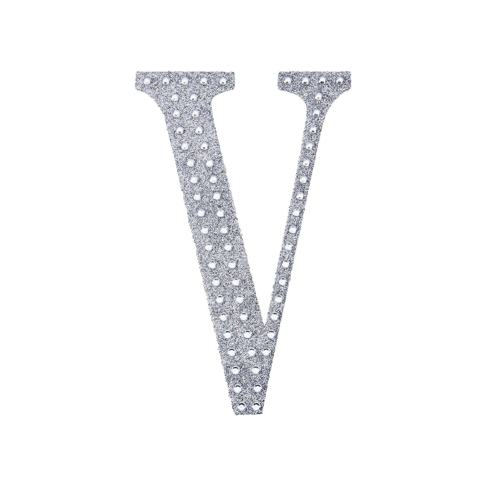 Decorative Rhinestone Alphabet "V" Letter Stickers 8", Silver Glitter Adhesive Craft Letters - DIY Sparkle Embellishments - Image 6