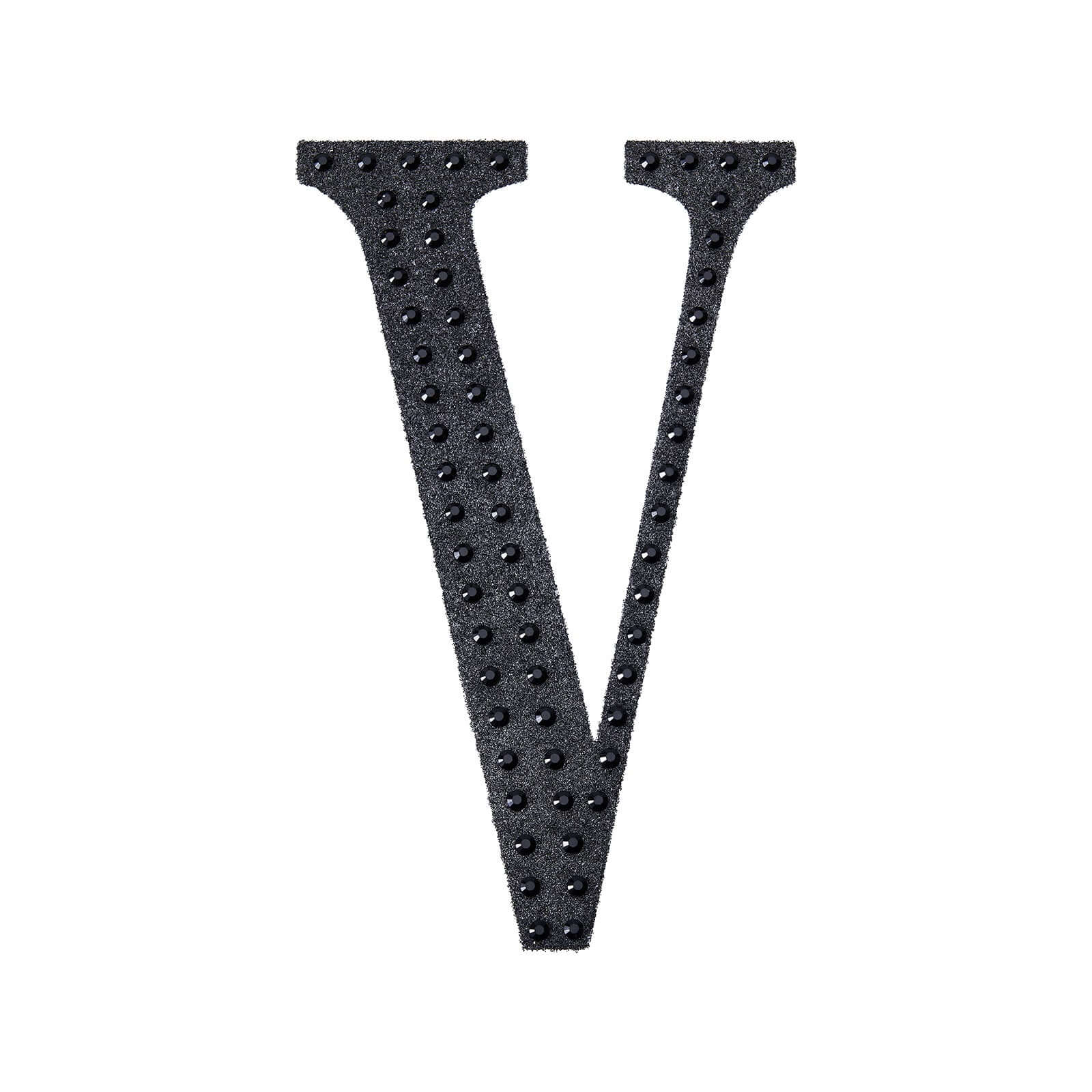 Decorative Rhinestone Alphabet "V" Letter Stickers, Glitter Adhesive Craft Letters Black DIY Sparkle Embellishments 8" - Image 6