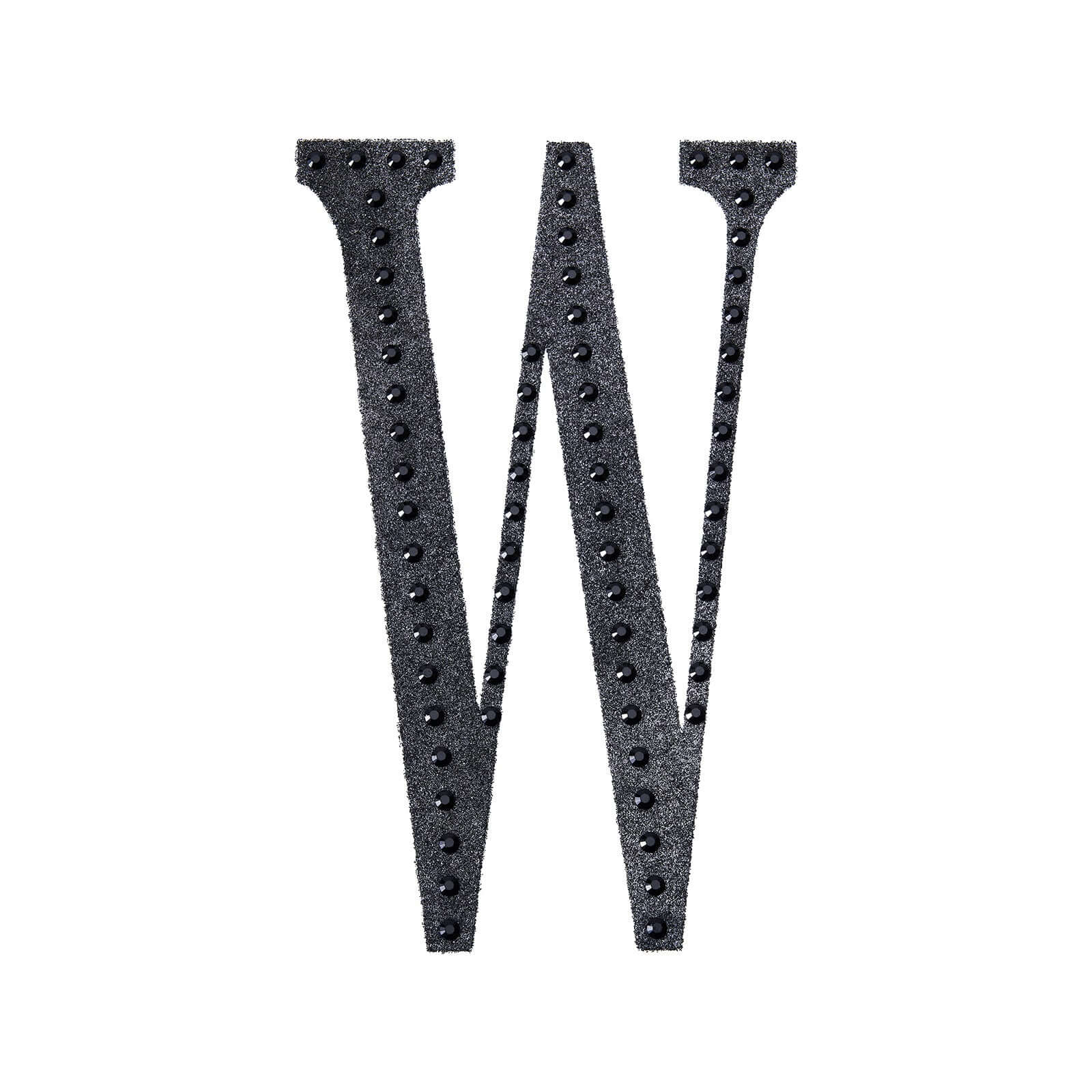 Decorative Rhinestone Alphabet "W" Letter Stickers 4", Black Glitter Adhesive Craft Letters - DIY Sparkle Embellishments - Image 6