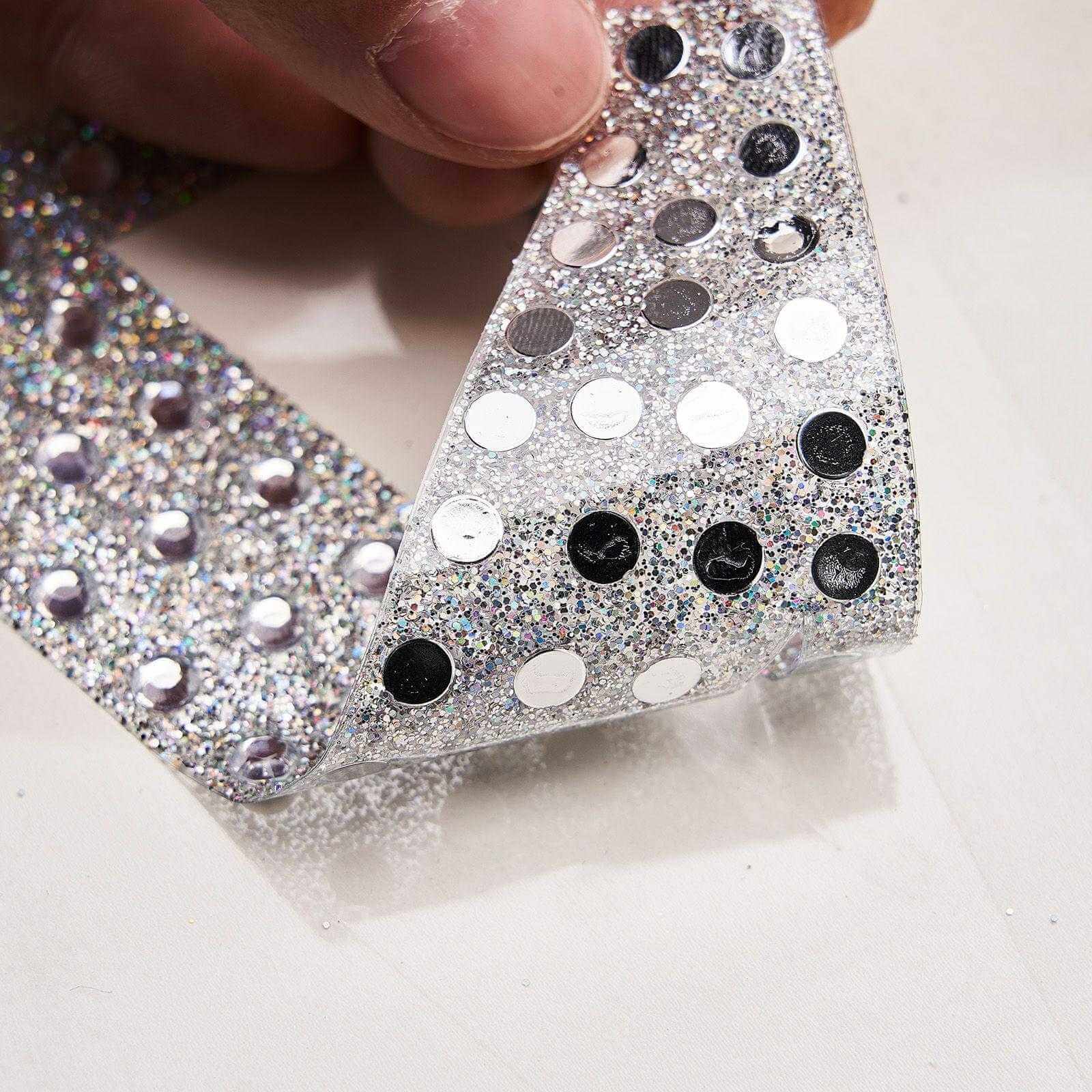 Decorative Rhinestone Alphabet "W" Letter Stickers 8", Silver Glitter Adhesive Craft Letters - DIY Sparkle Embellishments - Image 9