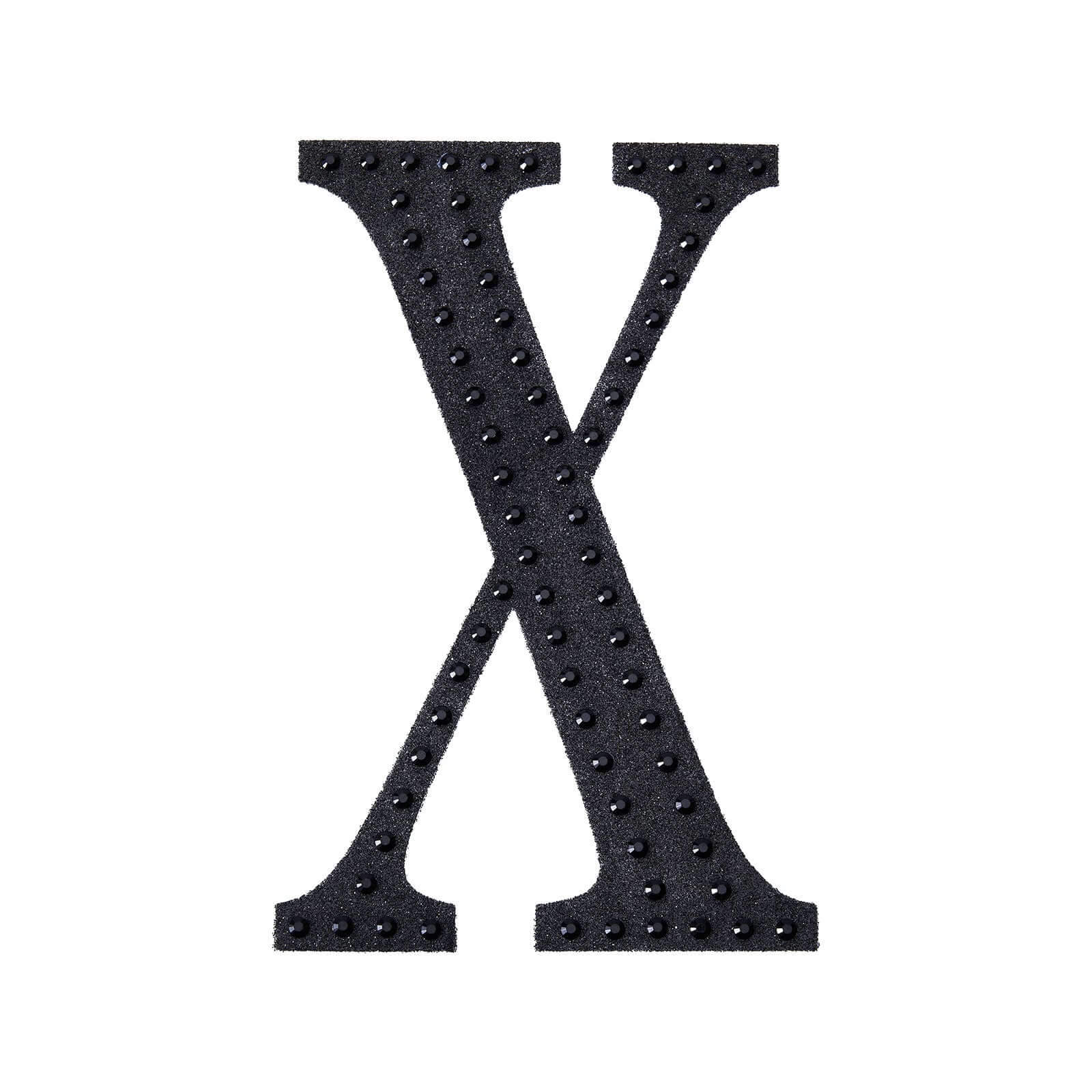 Decorative Rhinestone Alphabet "X" Letter Stickers, Glitter Adhesive Craft Letters Black DIY Sparkle Embellishments 8" - Image 6