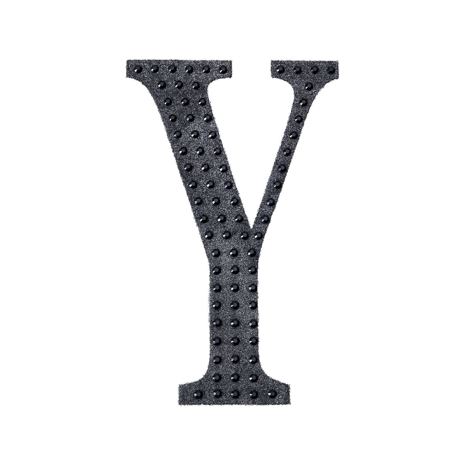 Decorative Rhinestone Alphabet "Y" Letter Stickers 4", Black Glitter Adhesive Craft Letters - DIY Sparkle Embellishments - Image 6