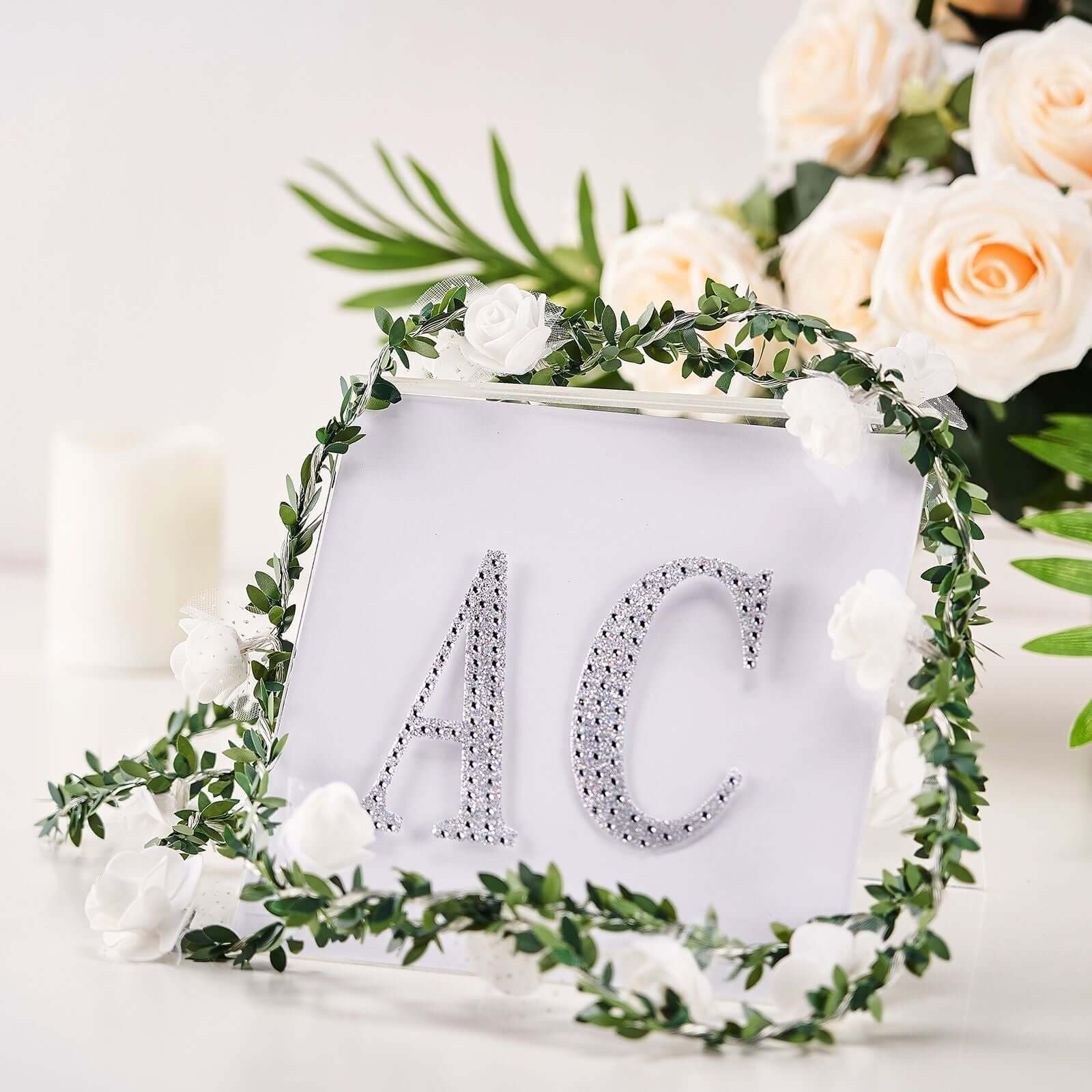 Decorative Rhinestone Alphabet "Y" Letter Stickers 4", Silver Glitter Adhesive Craft Letters - DIY Sparkle Embellishments - Image 9