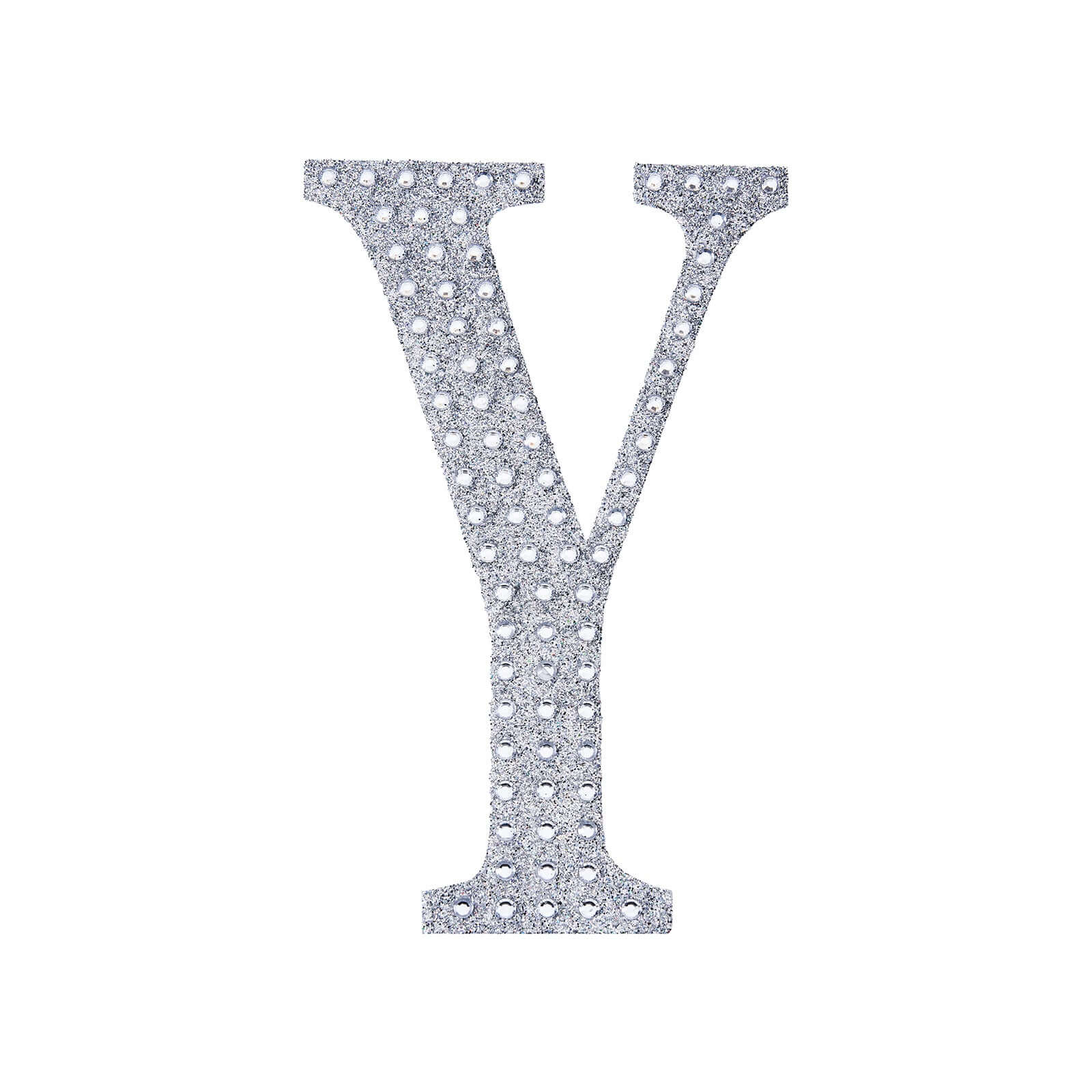Decorative Rhinestone Alphabet "Y" Letter Stickers 8", Silver Glitter Adhesive Craft Letters - DIY Sparkle Embellishments - Image 6