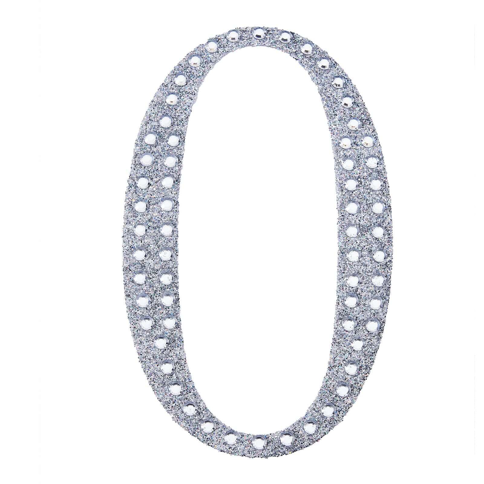 Decorative Rhinestone Number "0" Stickers 4", Silver Glitter Adhesive Craft Numbers - DIY Sparkle Embellishments - Image 6