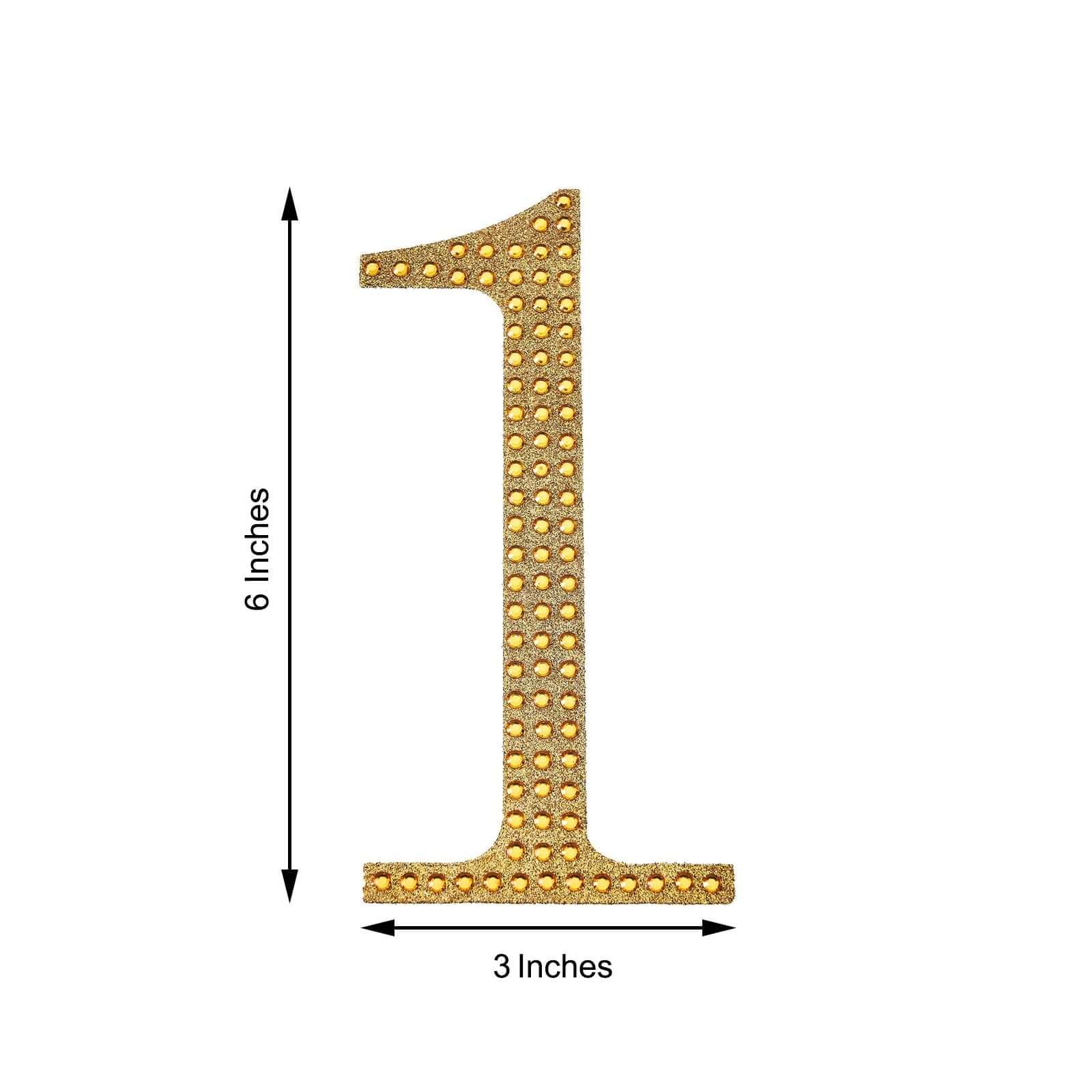 Decorative Rhinestone Number "0" Stickers 6", Gold Glitter Adhesive Craft Numbers - DIY Sparkle Embellishments - Image 9