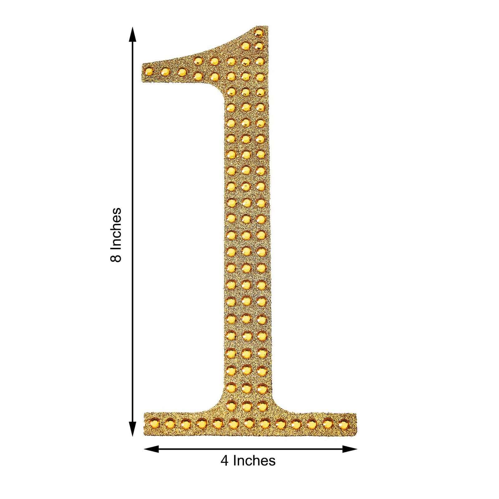 Decorative Rhinestone Number "0" Stickers 8", Gold Glitter Adhesive Craft Numbers - DIY Sparkle Embellishments - Image 12