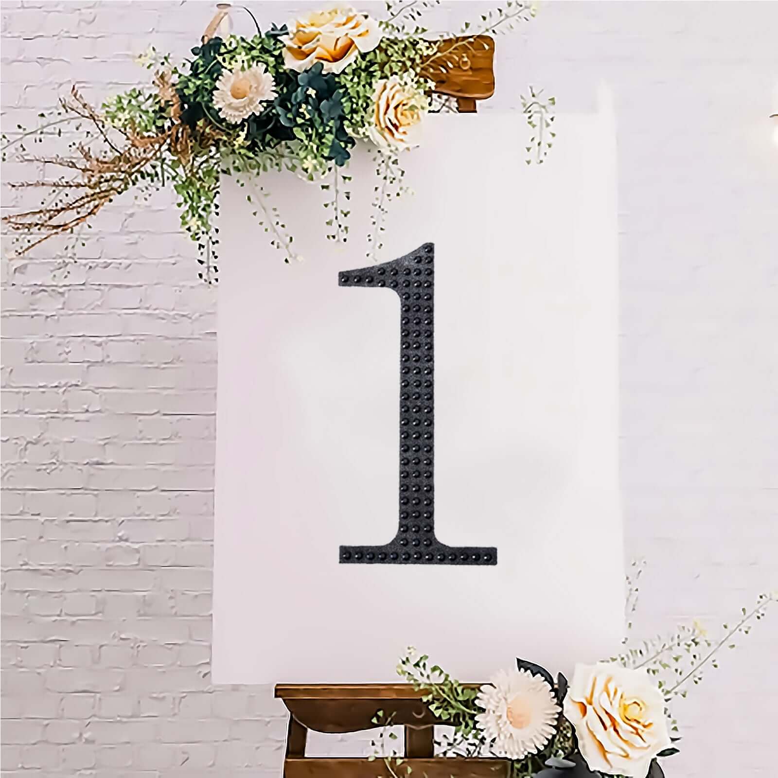 Decorative Rhinestone Number "1" Stickers 6", Black Glitter Adhesive Craft Numbers - DIY Sparkle Embellishments - Image 8