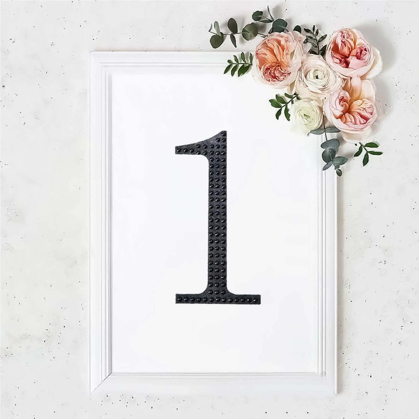 Decorative Rhinestone Number "1" Stickers 8", Black Glitter Adhesive Craft Numbers - DIY Sparkle Embellishments - Image 10